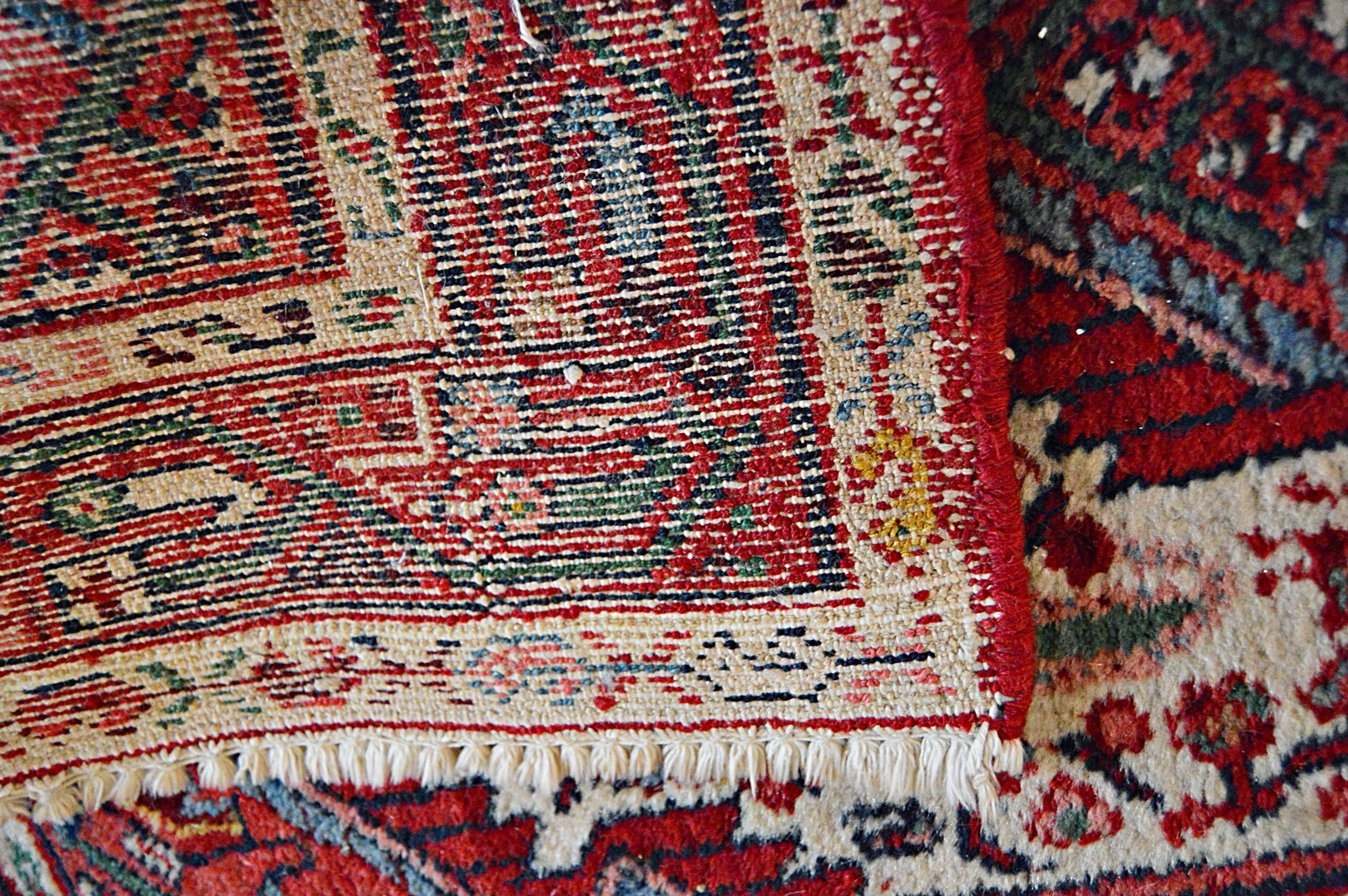 Semi-Antique Hand-Knotted Persian Seraband Wool Runner