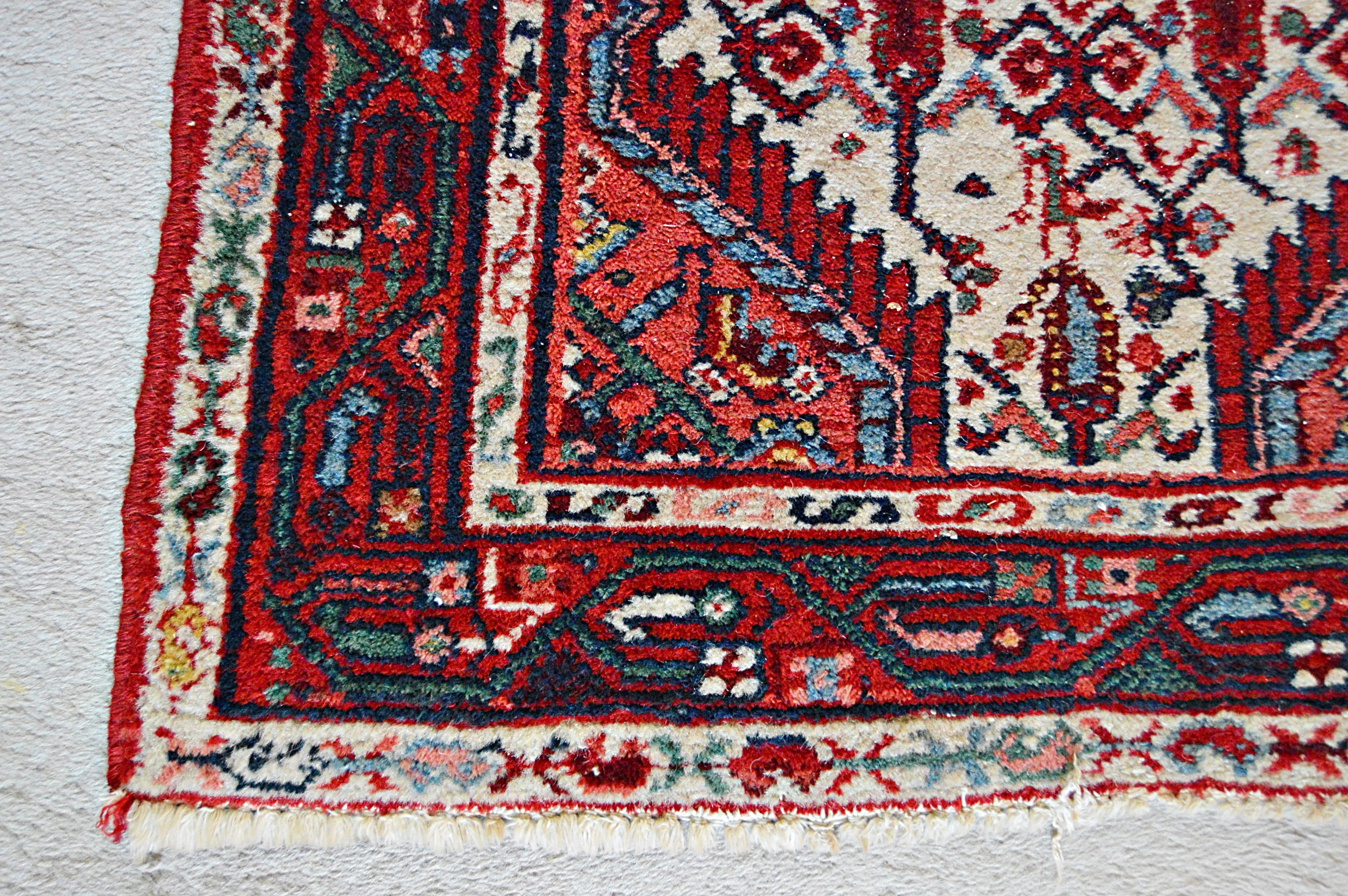 Semi-Antique Hand-Knotted Persian Seraband Wool Runner