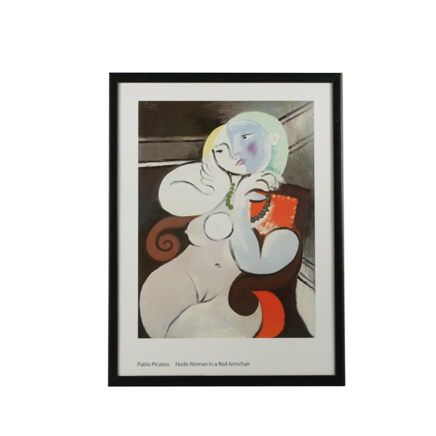 Reproduction Print After Pablo Picasso's "Nude Woman in a Red Armchair"