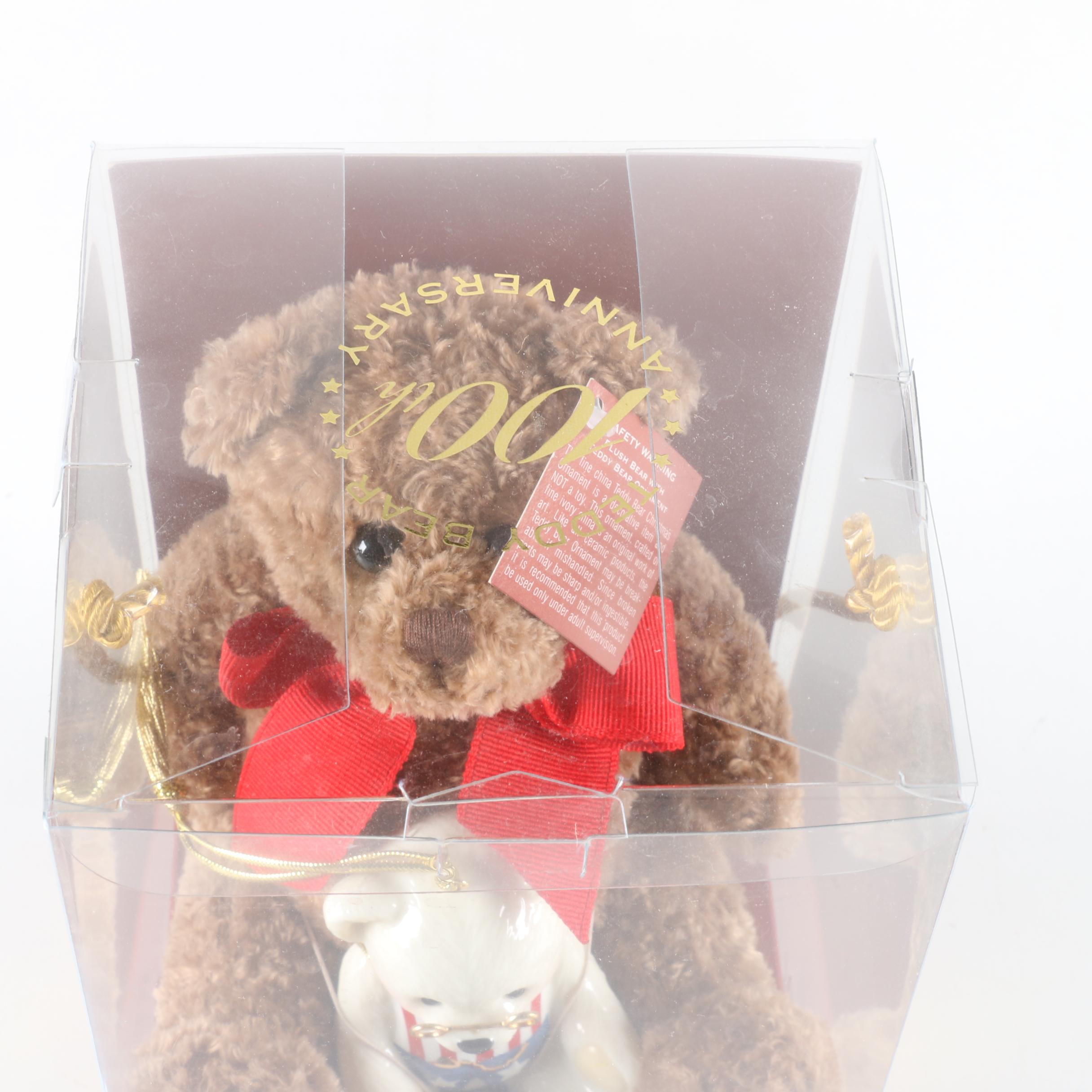 Lenox 100th Anniversary Plush Teddy Bear with Ornament