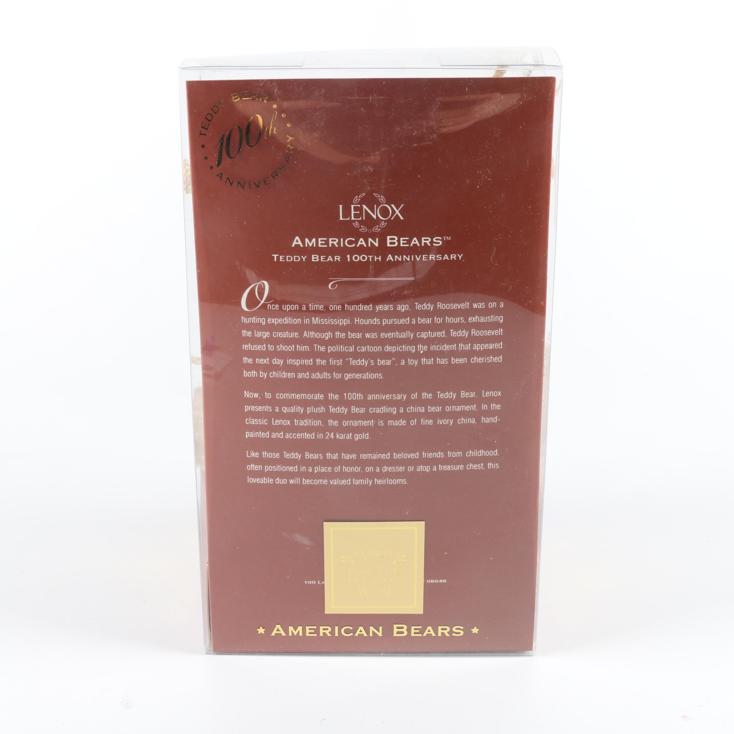 Lenox 100th Anniversary Plush Teddy Bear with Ornament