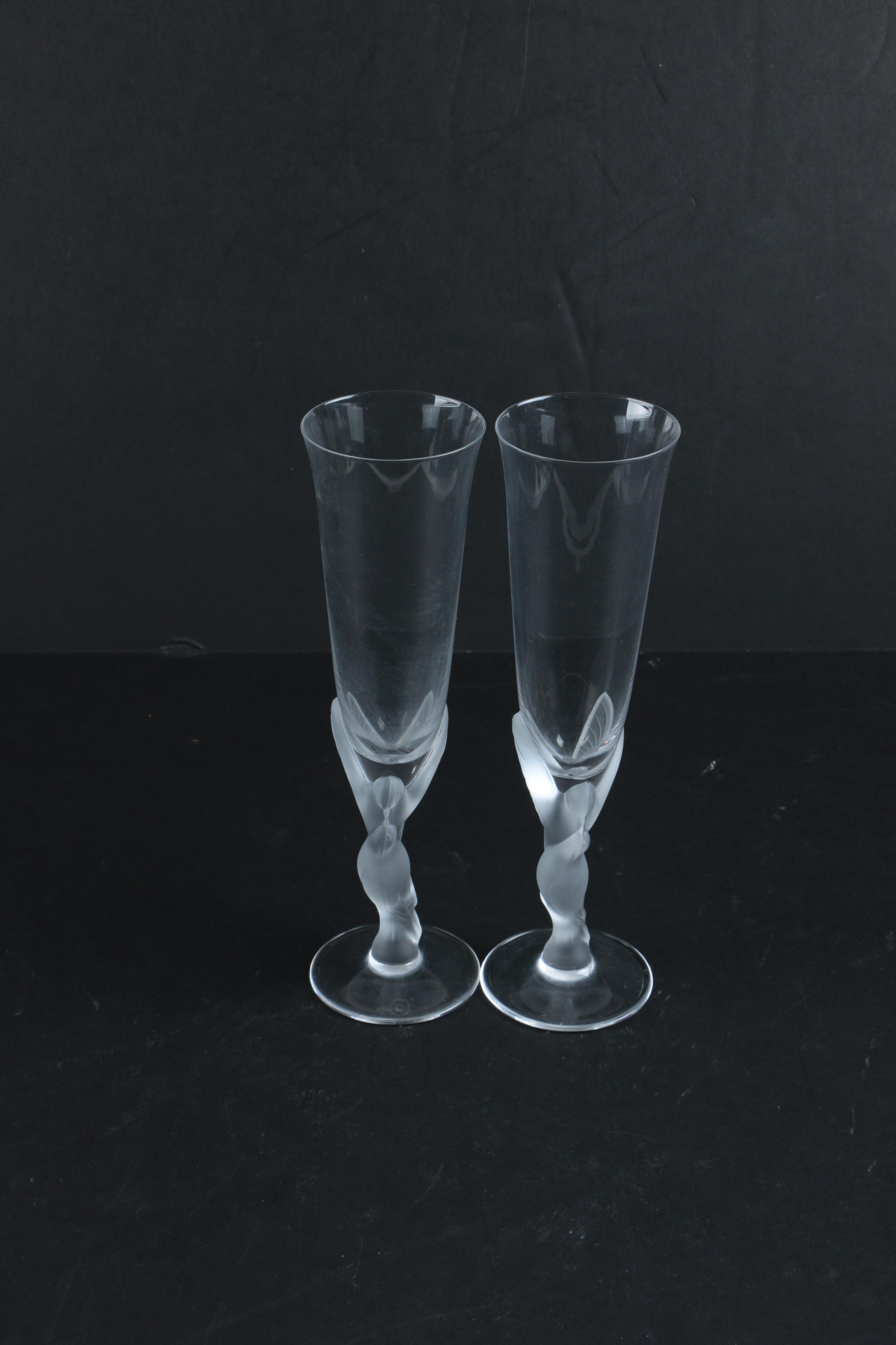 Igor Carl for Faberge "Kissing Doves" Champagne Flutes