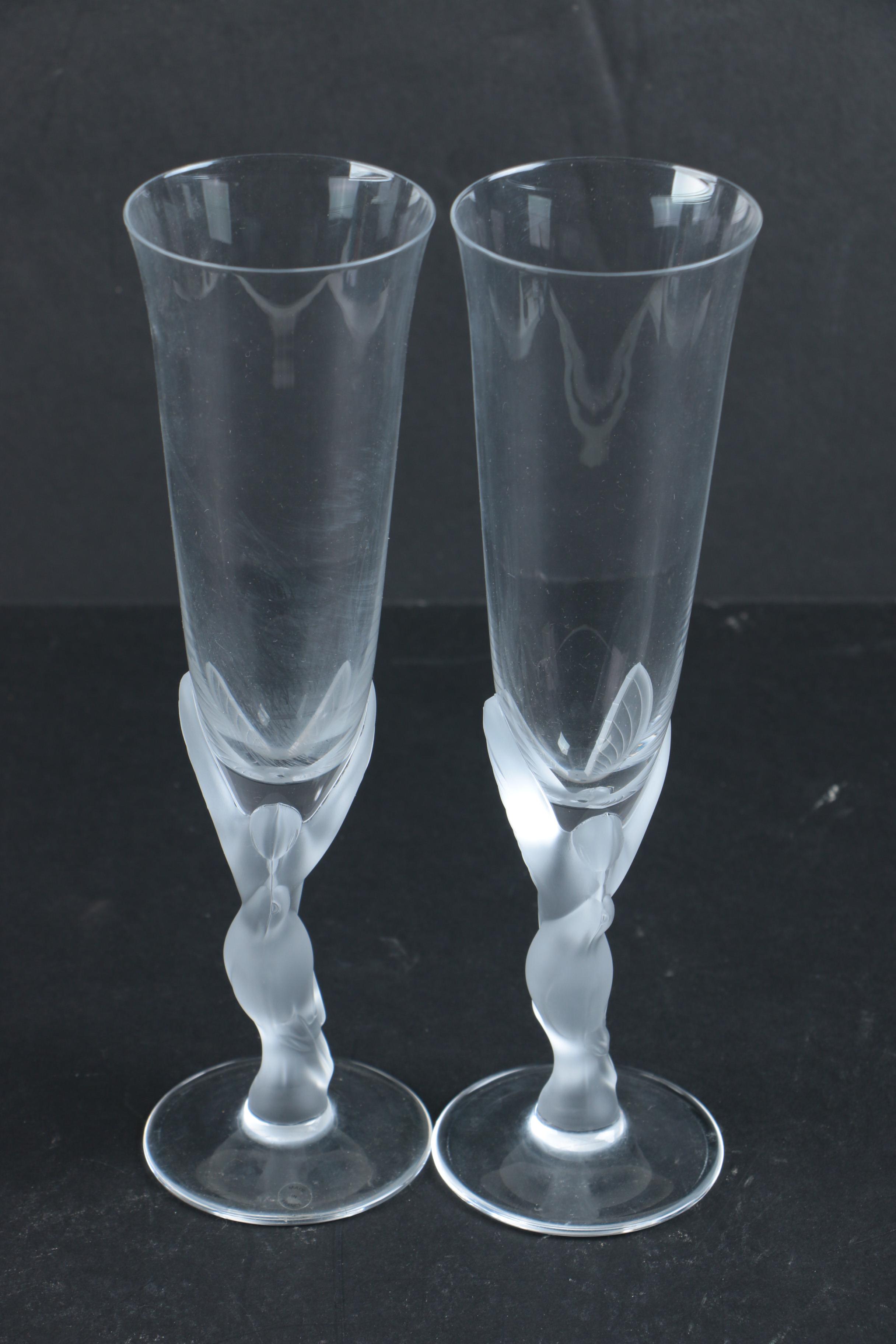 Igor Carl for Faberge "Kissing Doves" Champagne Flutes