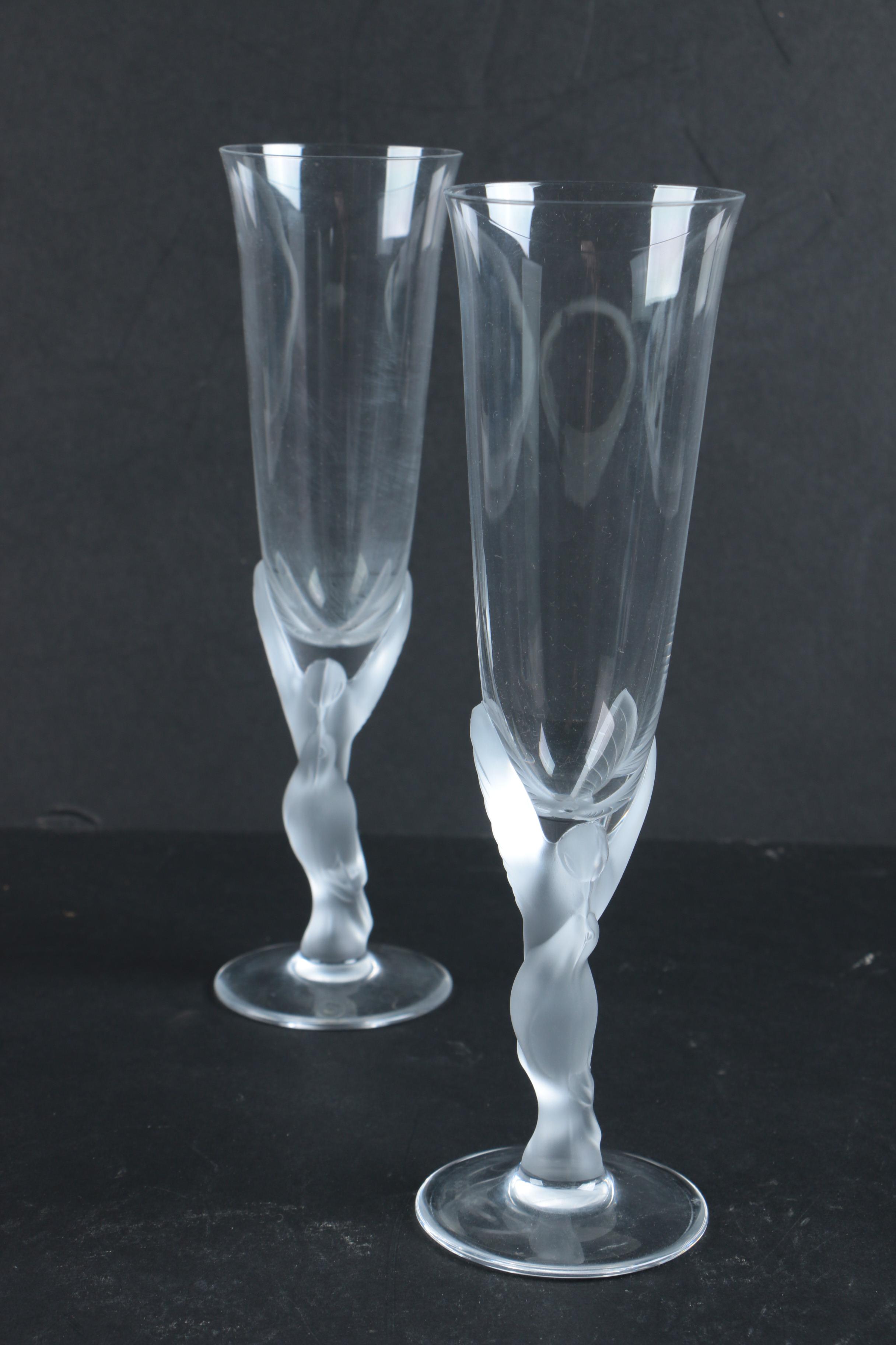 Igor Carl for Faberge "Kissing Doves" Champagne Flutes