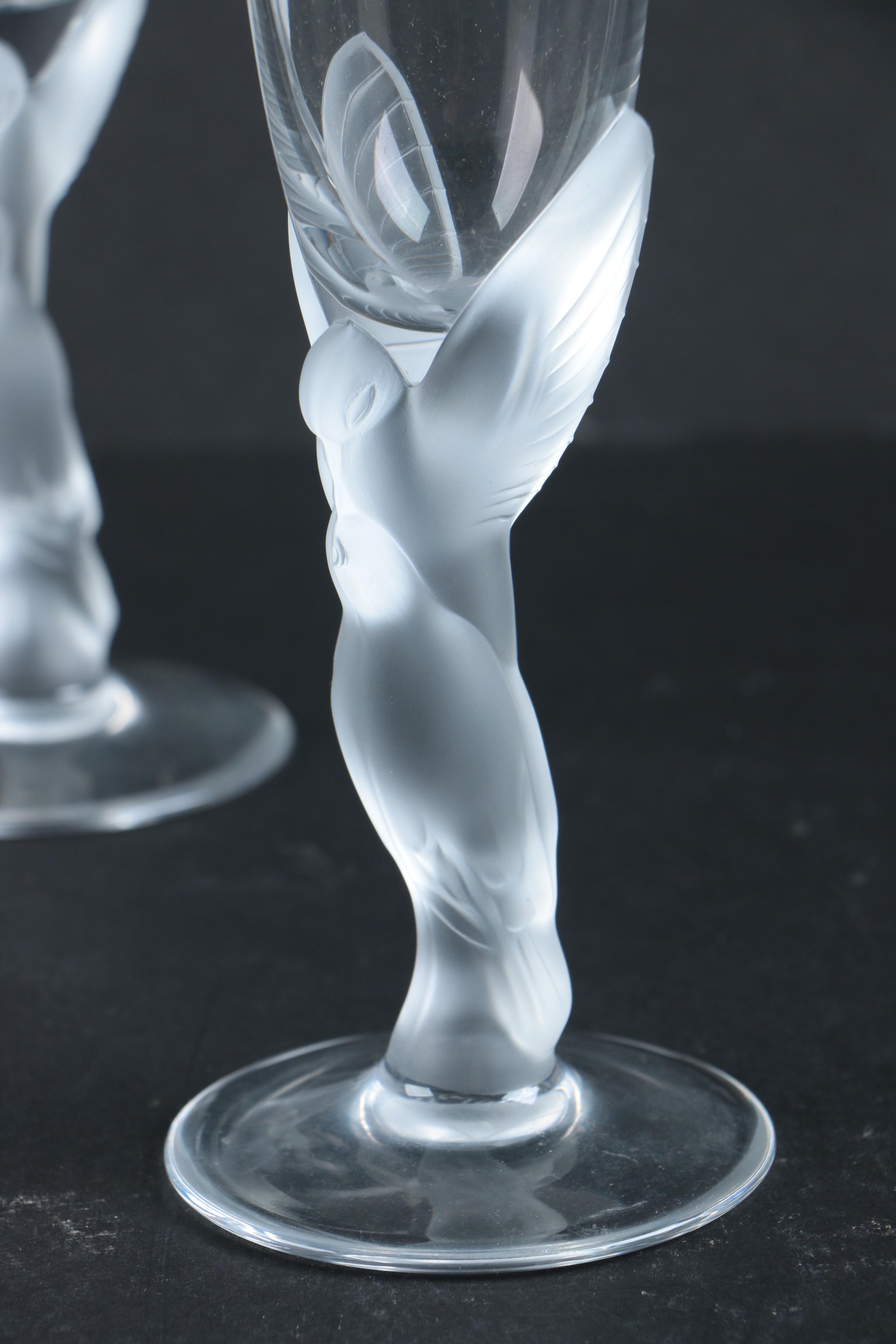 Igor Carl for Faberge "Kissing Doves" Champagne Flutes