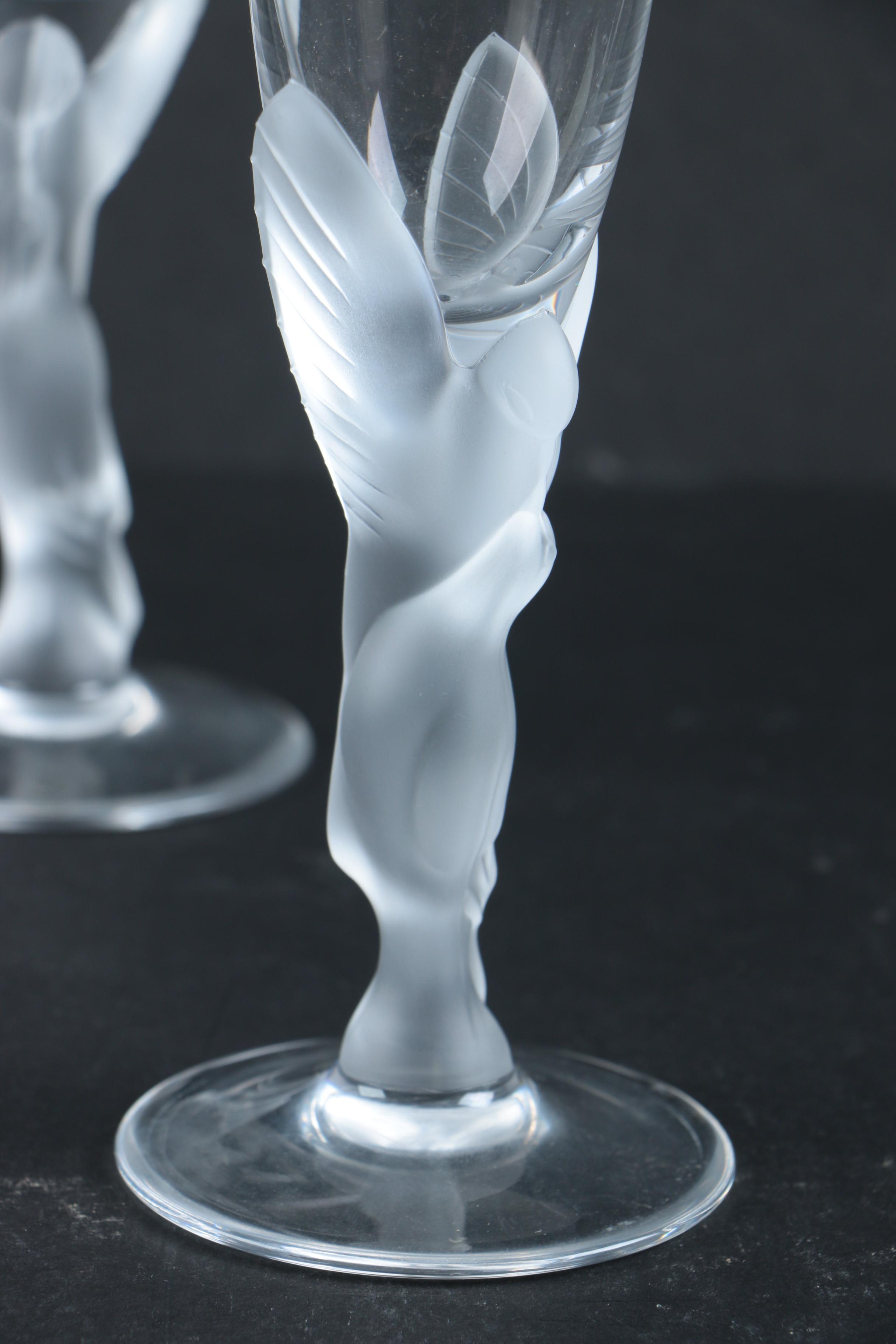 Igor Carl for Faberge "Kissing Doves" Champagne Flutes