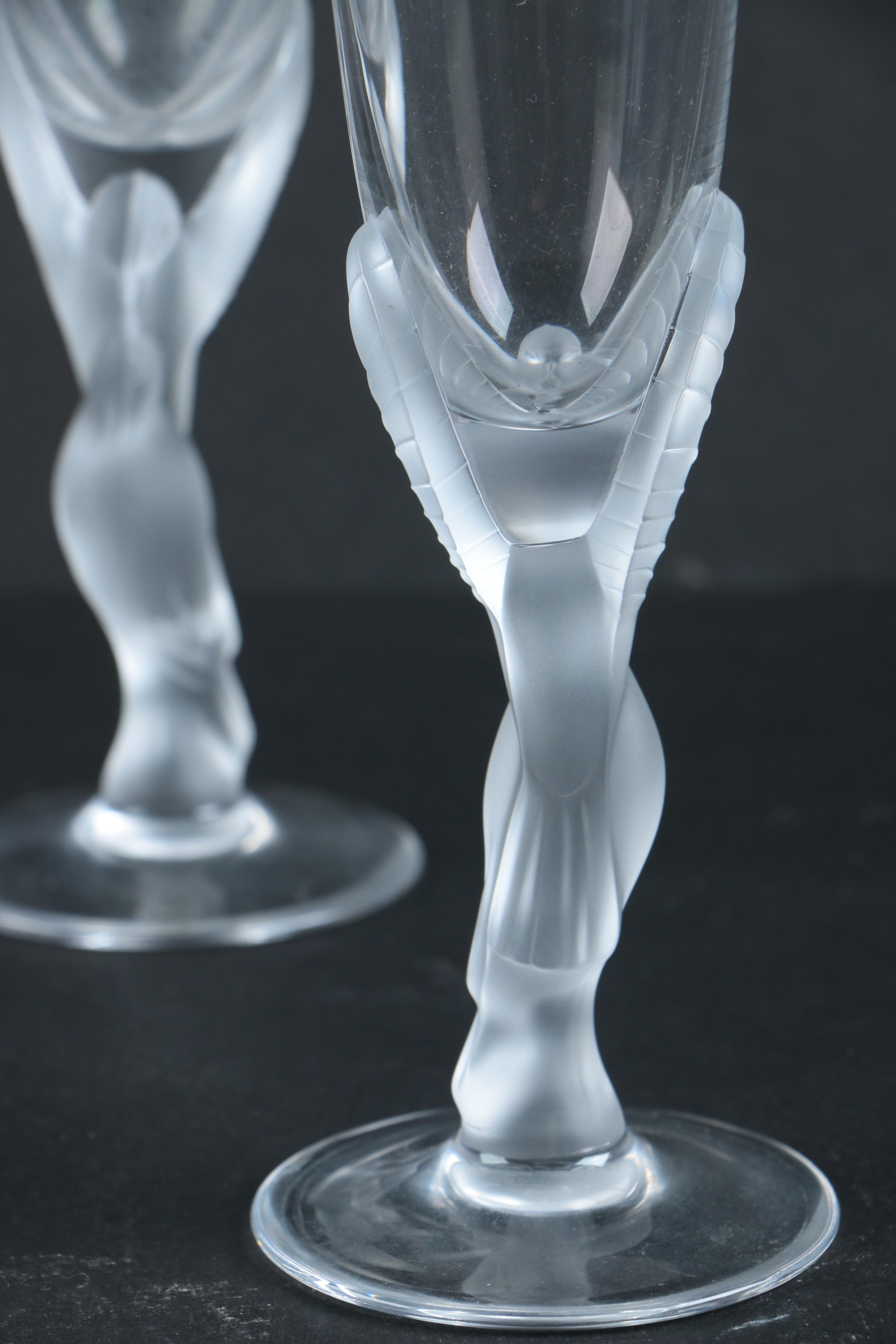 Igor Carl for Faberge "Kissing Doves" Champagne Flutes