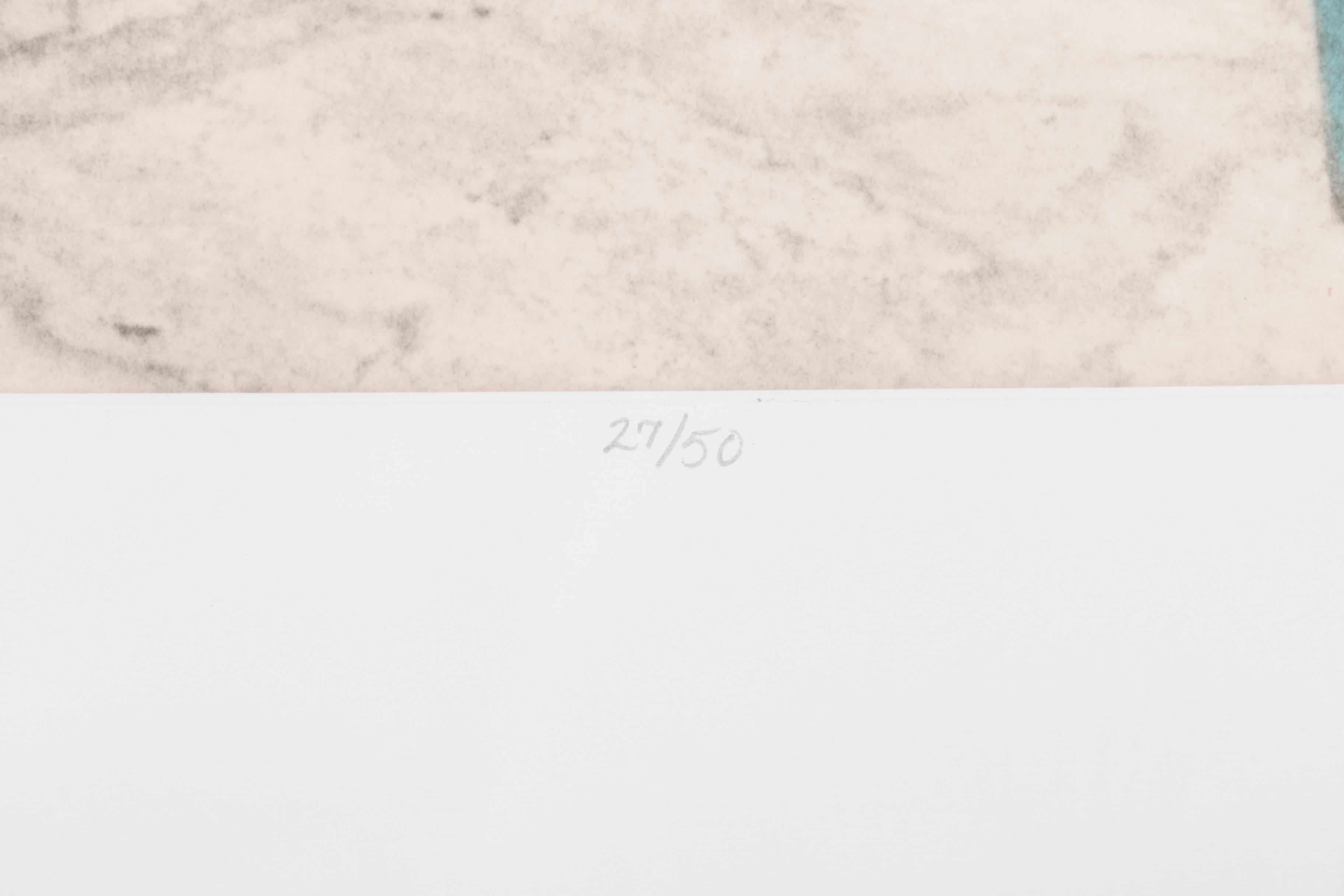 Deborah DuPont 1988 Limited Edition Print "Bench, Presidola La Bahia Mission"