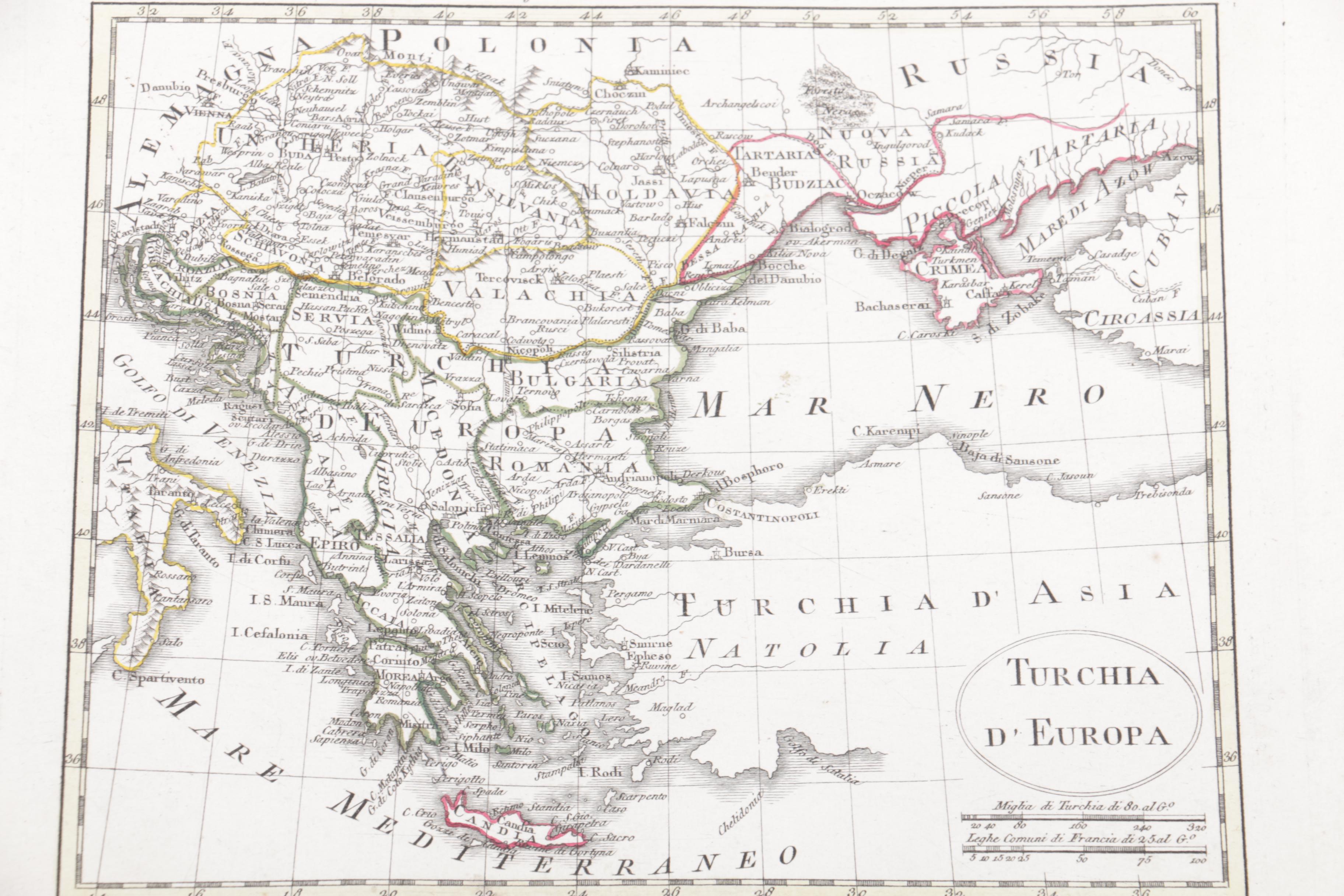 Maps on Paper "Scozia" and "Turchia d'Europa"