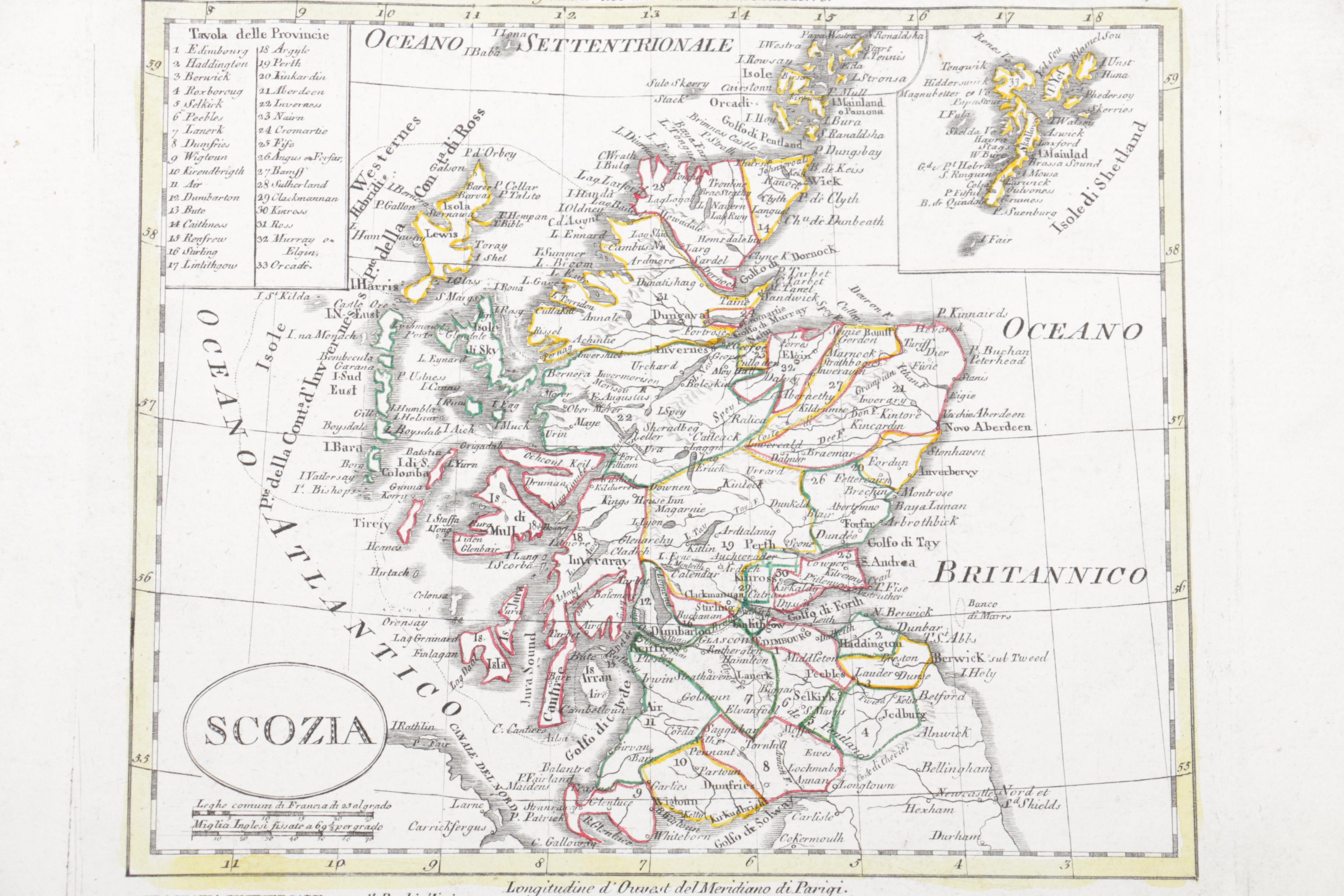 Maps on Paper "Scozia" and "Turchia d'Europa"