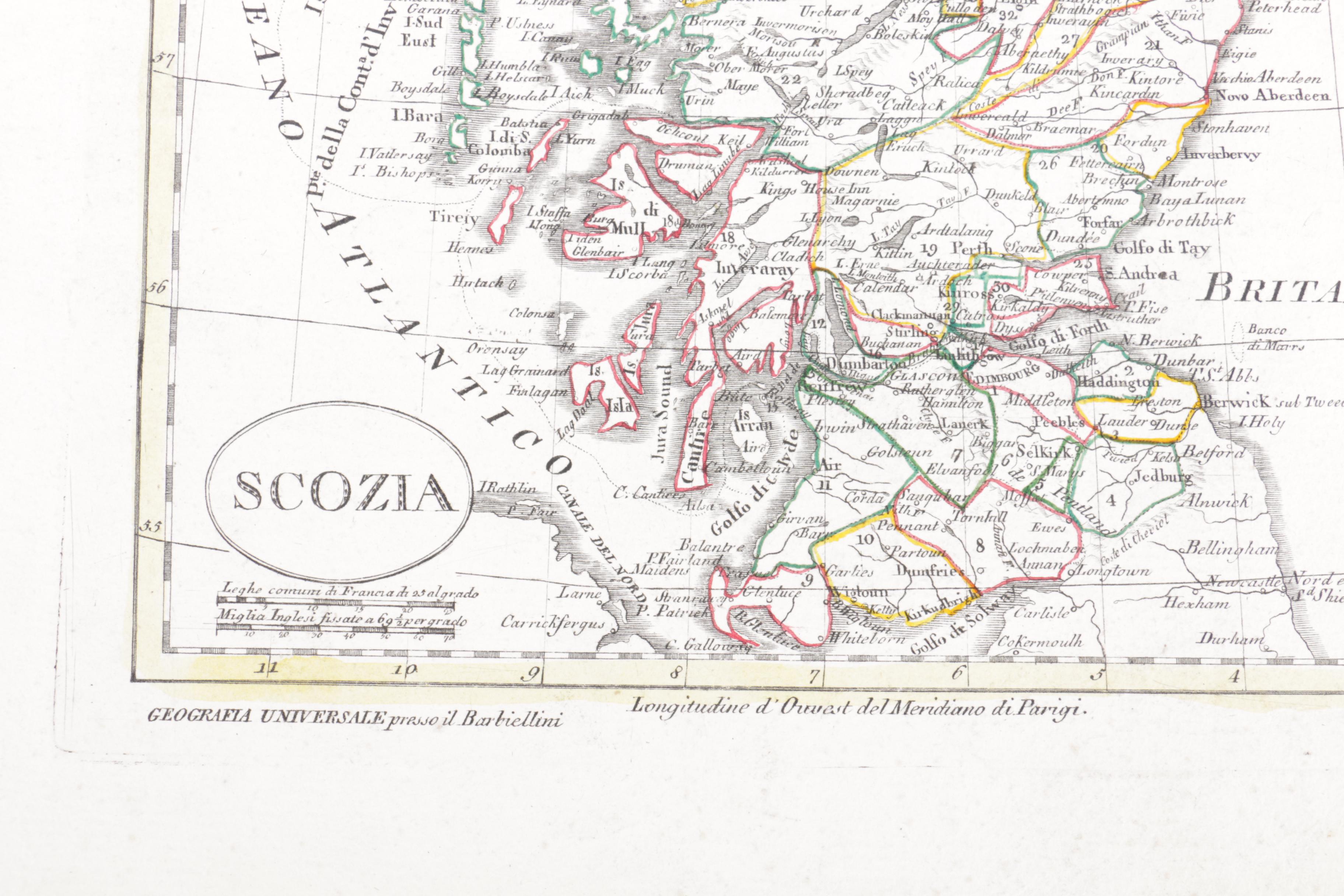 Maps on Paper "Scozia" and "Turchia d'Europa"