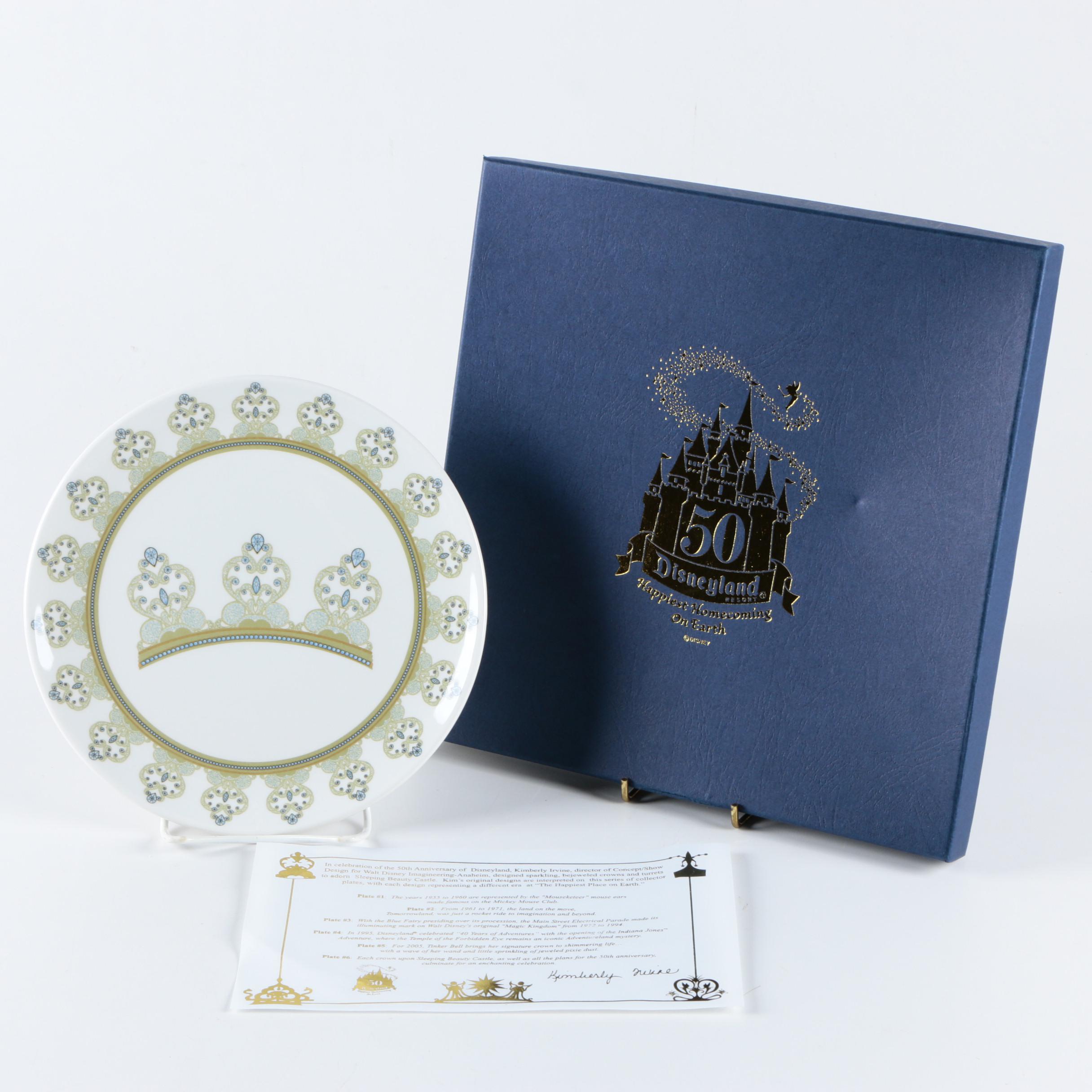 Disneyland 50th Anniversary Commemorative Dessert Plate