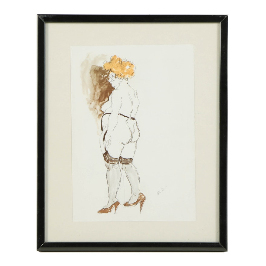 Ellen Rose Reproduction Print on Paper of Nude