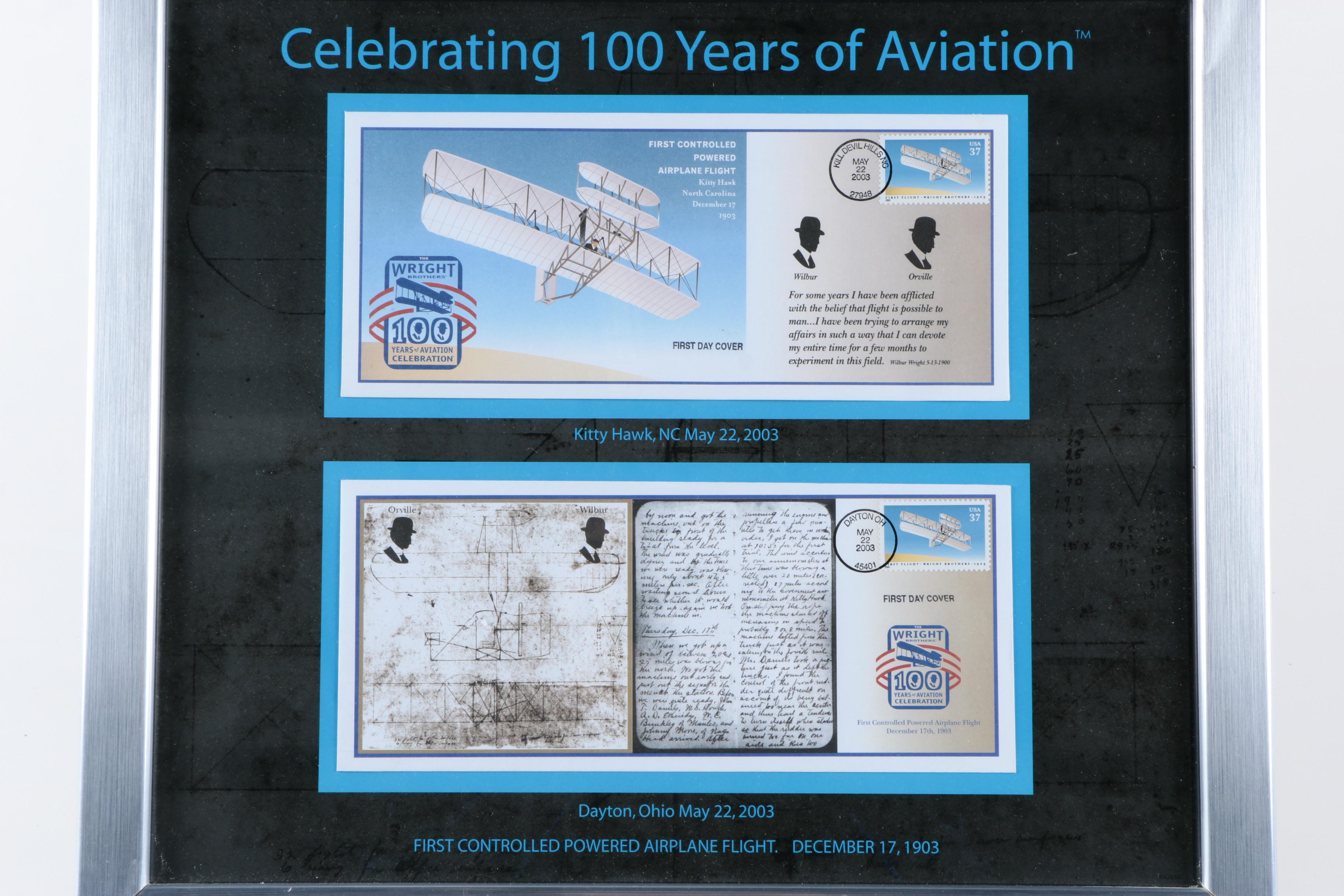 Framed Wright Brothers Commemorative Print