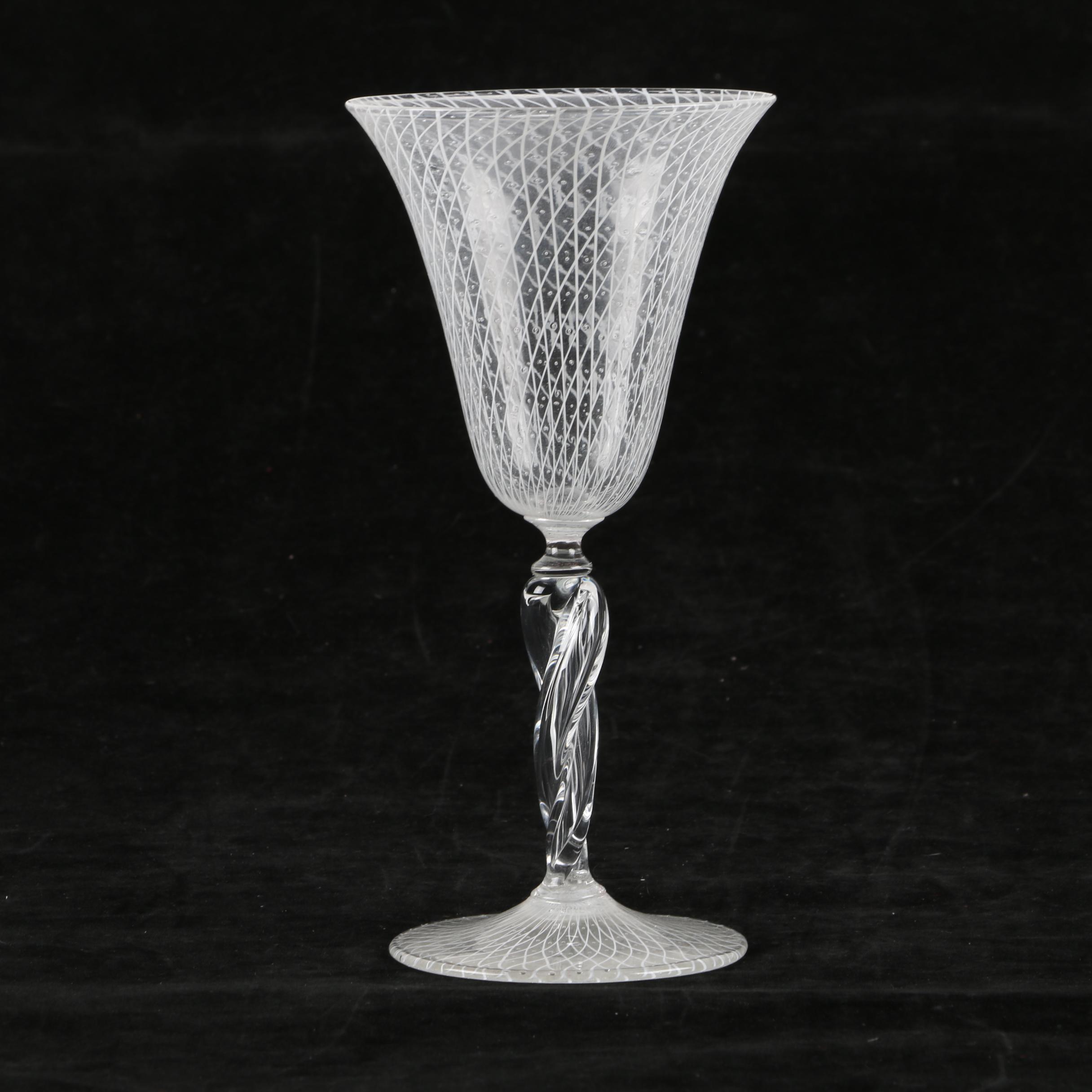 Venetian Latticino Goblets