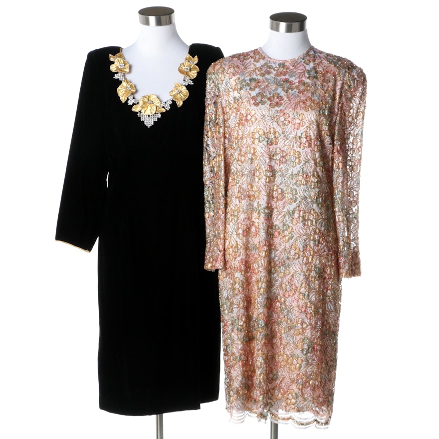 Circa 1980s Vintage Evening Dresses Including Rina di Montella