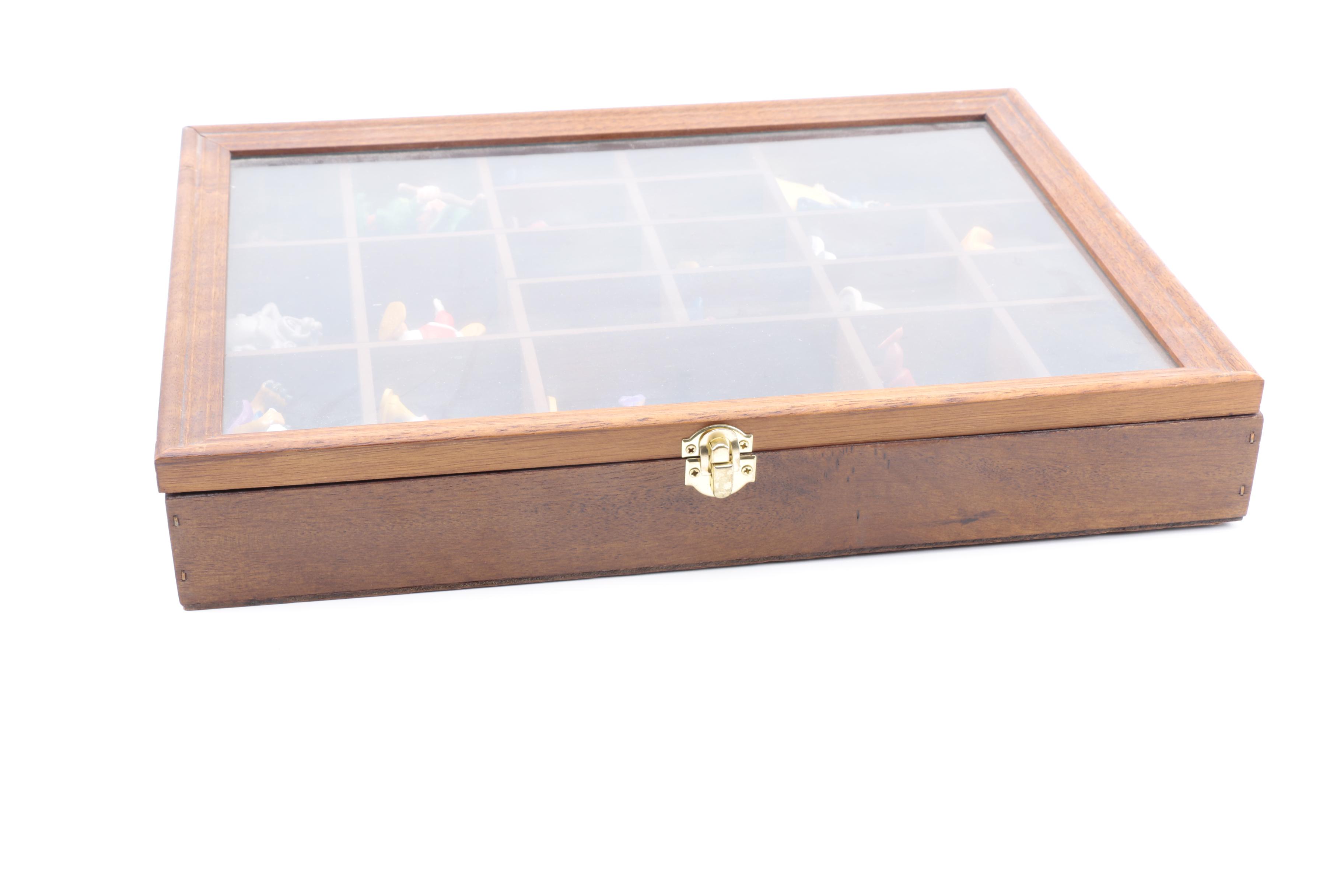 Disney Figures in Display Cabinet