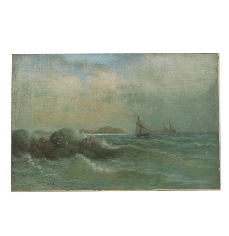 John Hammerstad Oil Painting on Canvas on Board Coastal Landscape