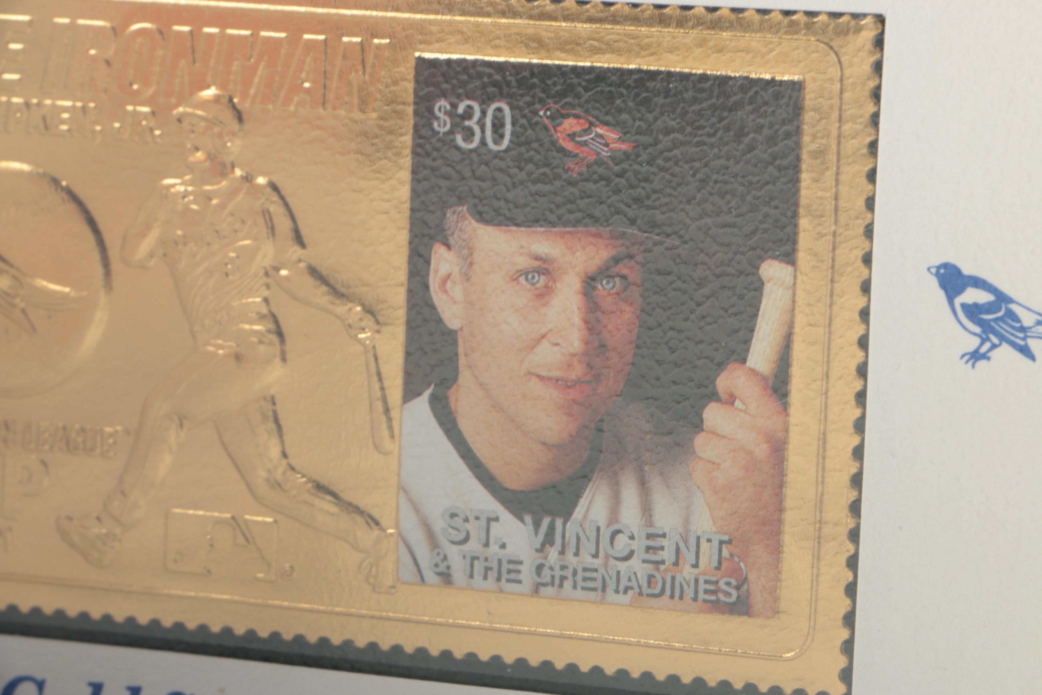 American League Superstars Cal Ripken Jr. 23K Gold Stamp