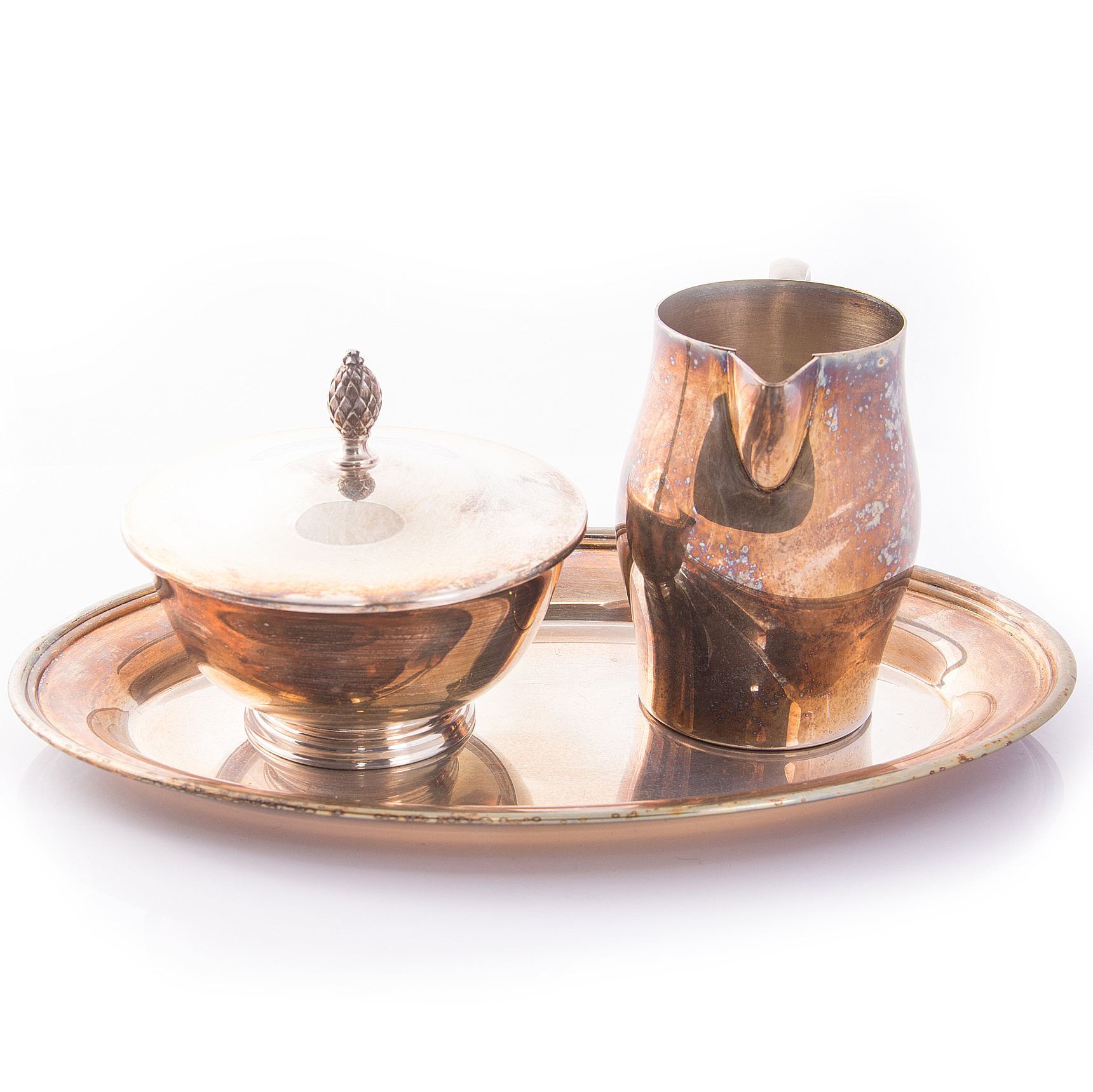 Oneida Silver Plate Sugar and Creamer with Tray