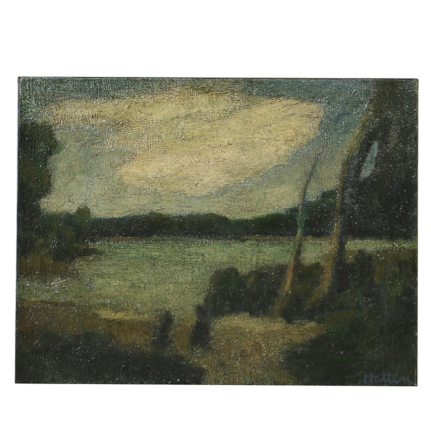 Edgar Hatten Oil Painting on Canvas of Abstract Landscape