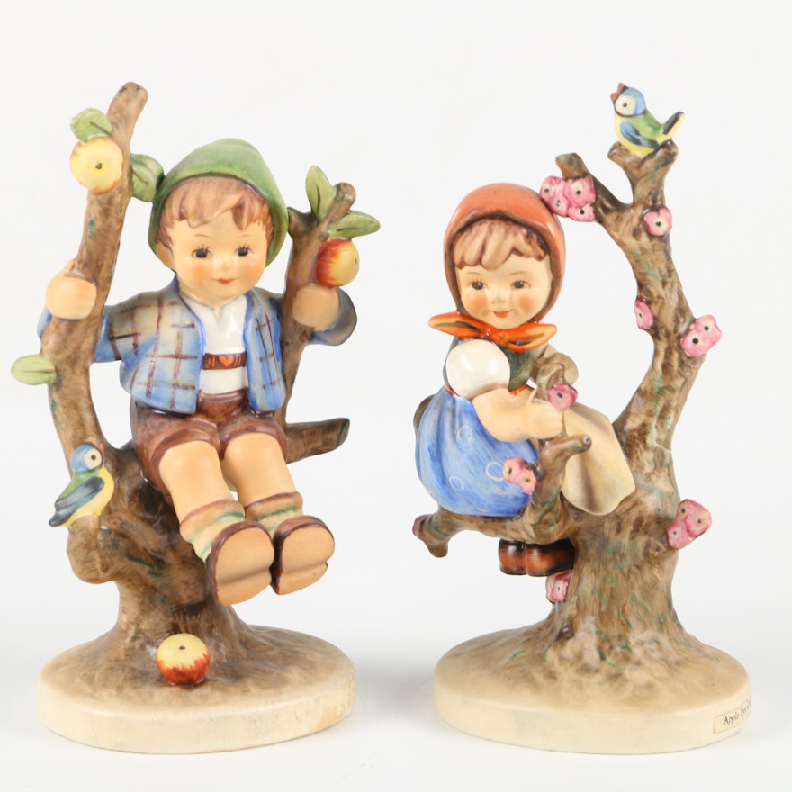 Goebel Hummel "Apple Tree Boy" and Girl Figurines