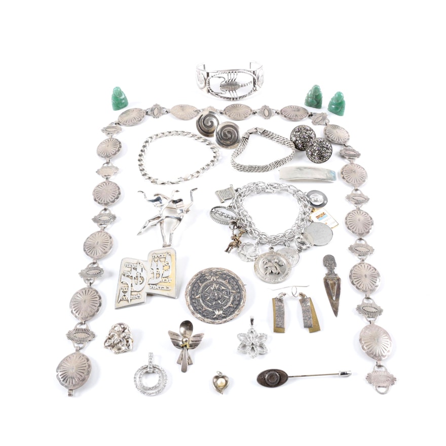 Generous Assortment of Sterling Silver Jewelry Including Judith Jack