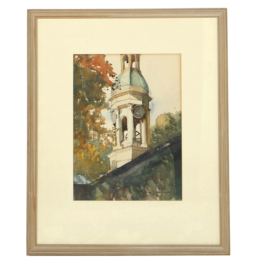 Watercolor Painting on Paper Architectural Landscape