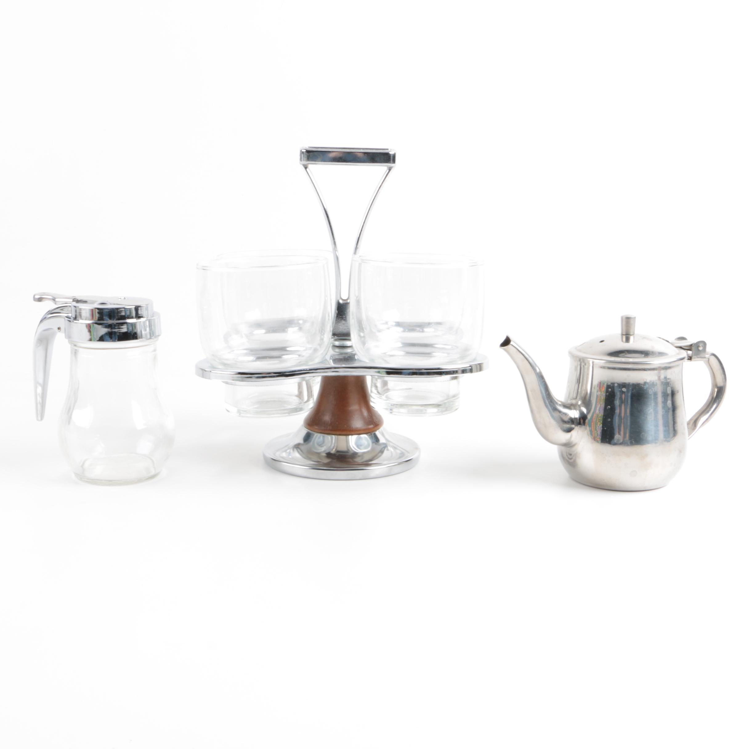 Stainless Steel and Glass Serving Pieces