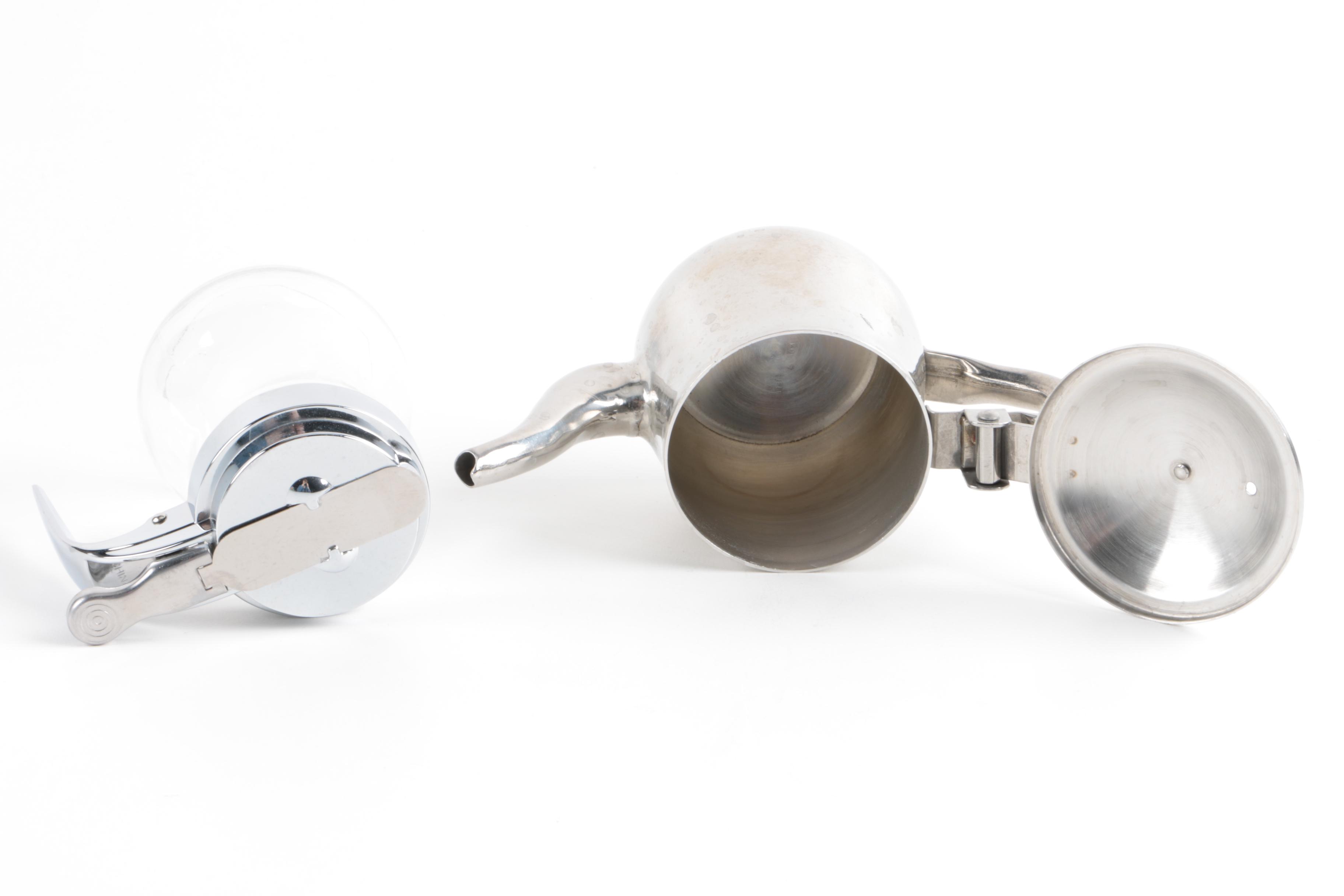 Stainless Steel and Glass Serving Pieces