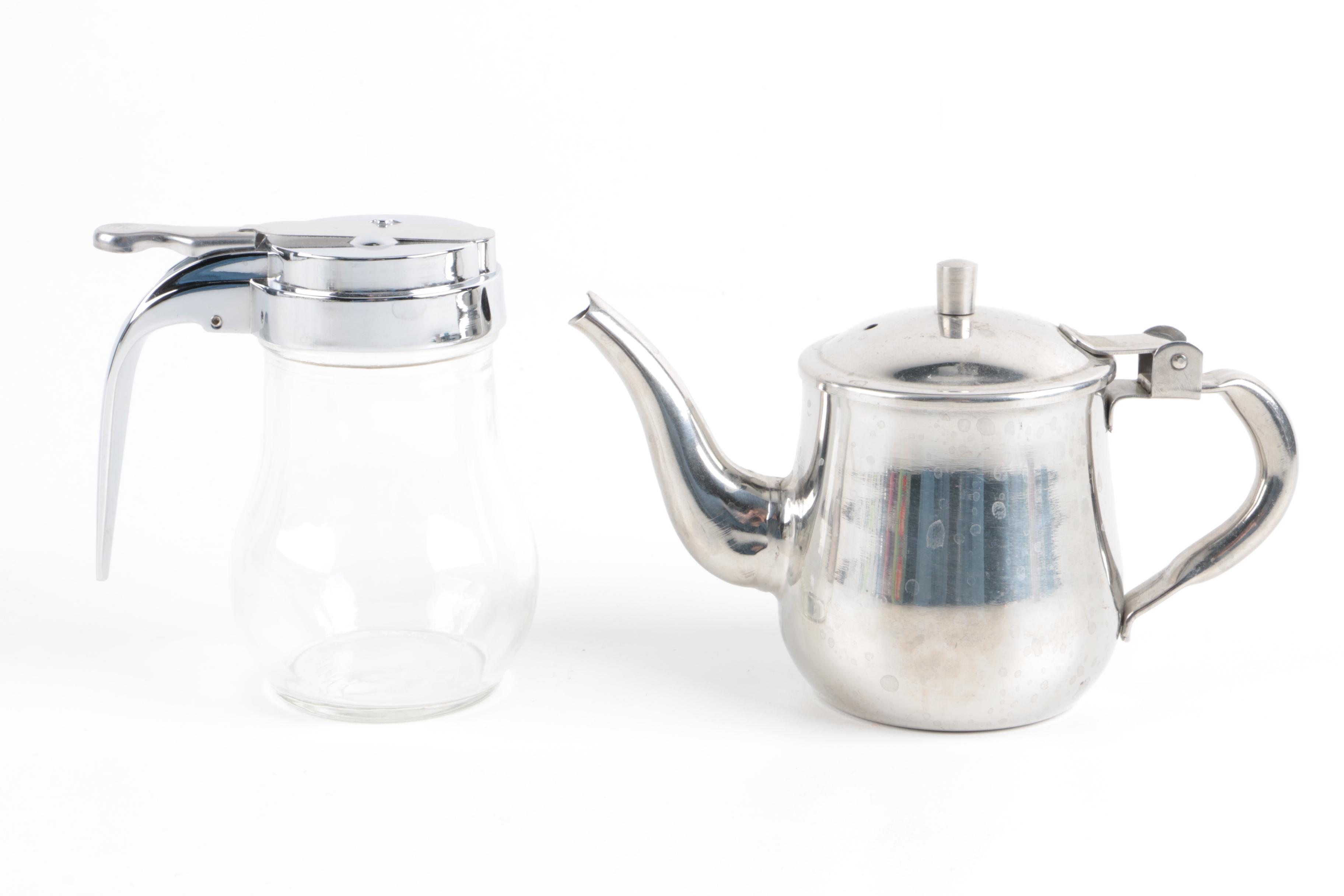 Stainless Steel and Glass Serving Pieces