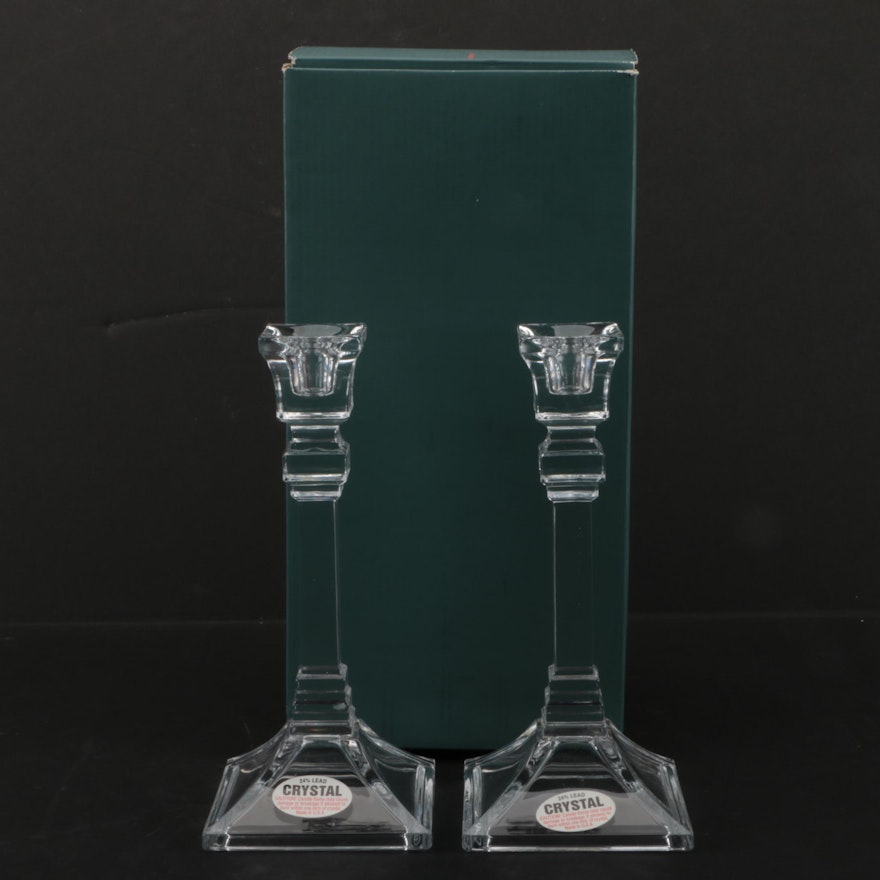 Leaded Crystal Candle Holders by Lenox