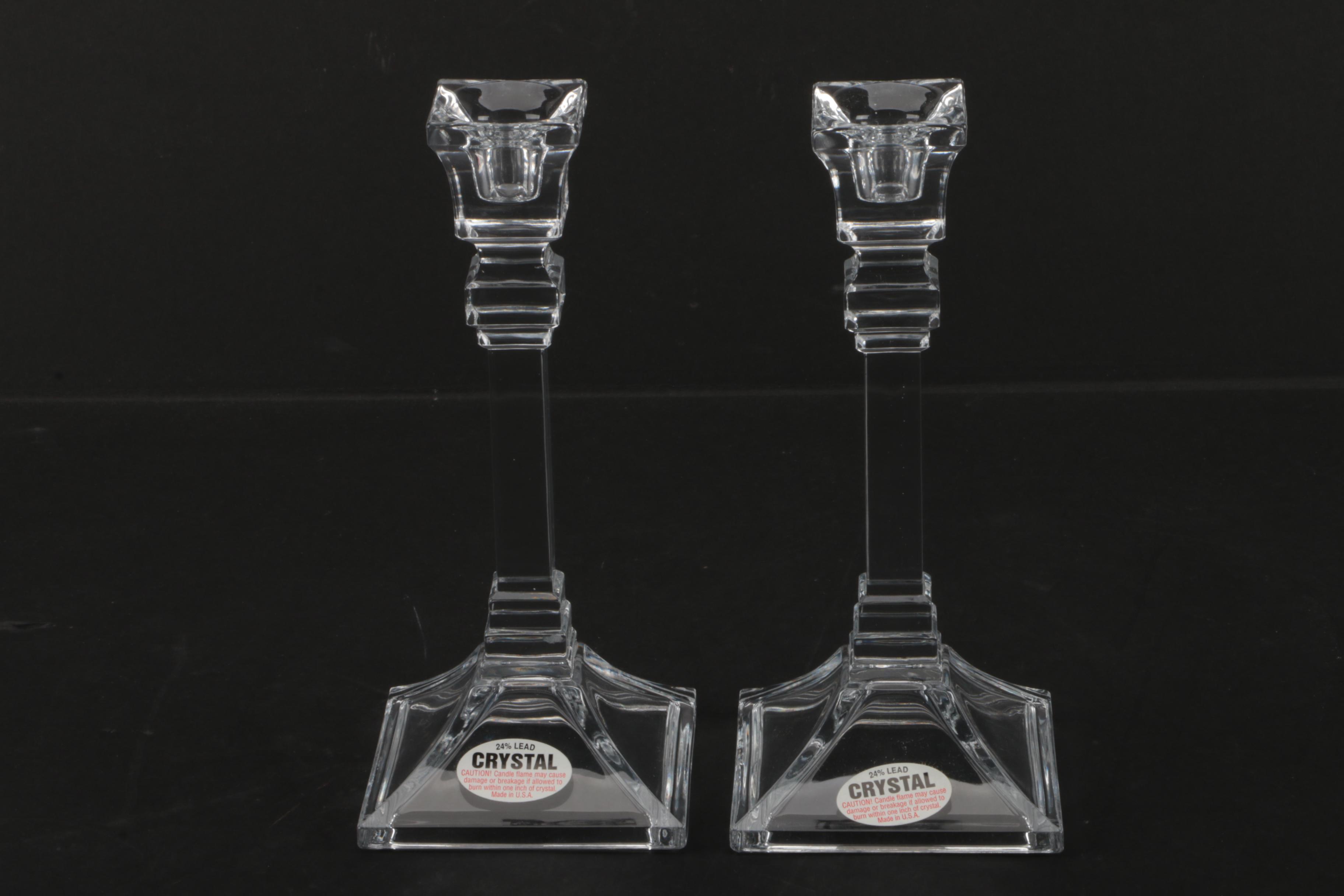 Leaded Crystal Candle Holders by Lenox