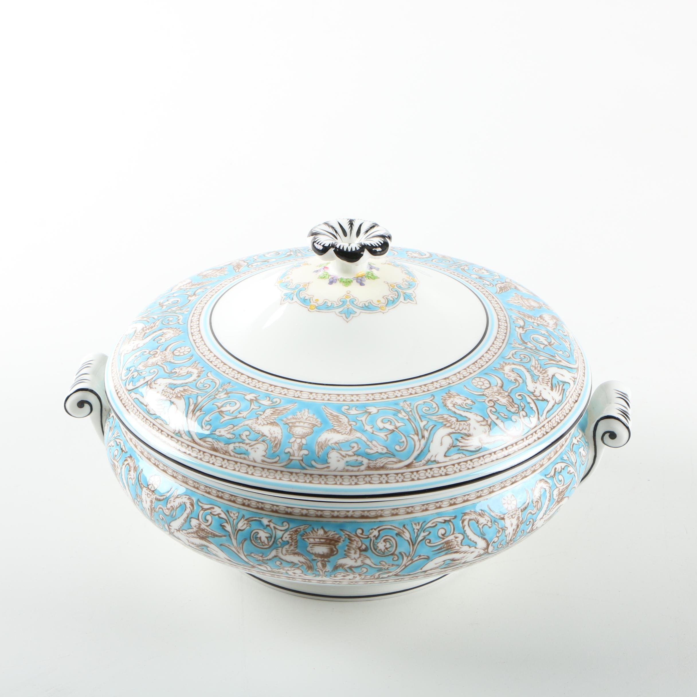 Wedgwood "Florentine Turquoise" Covered Vegetable Bowl