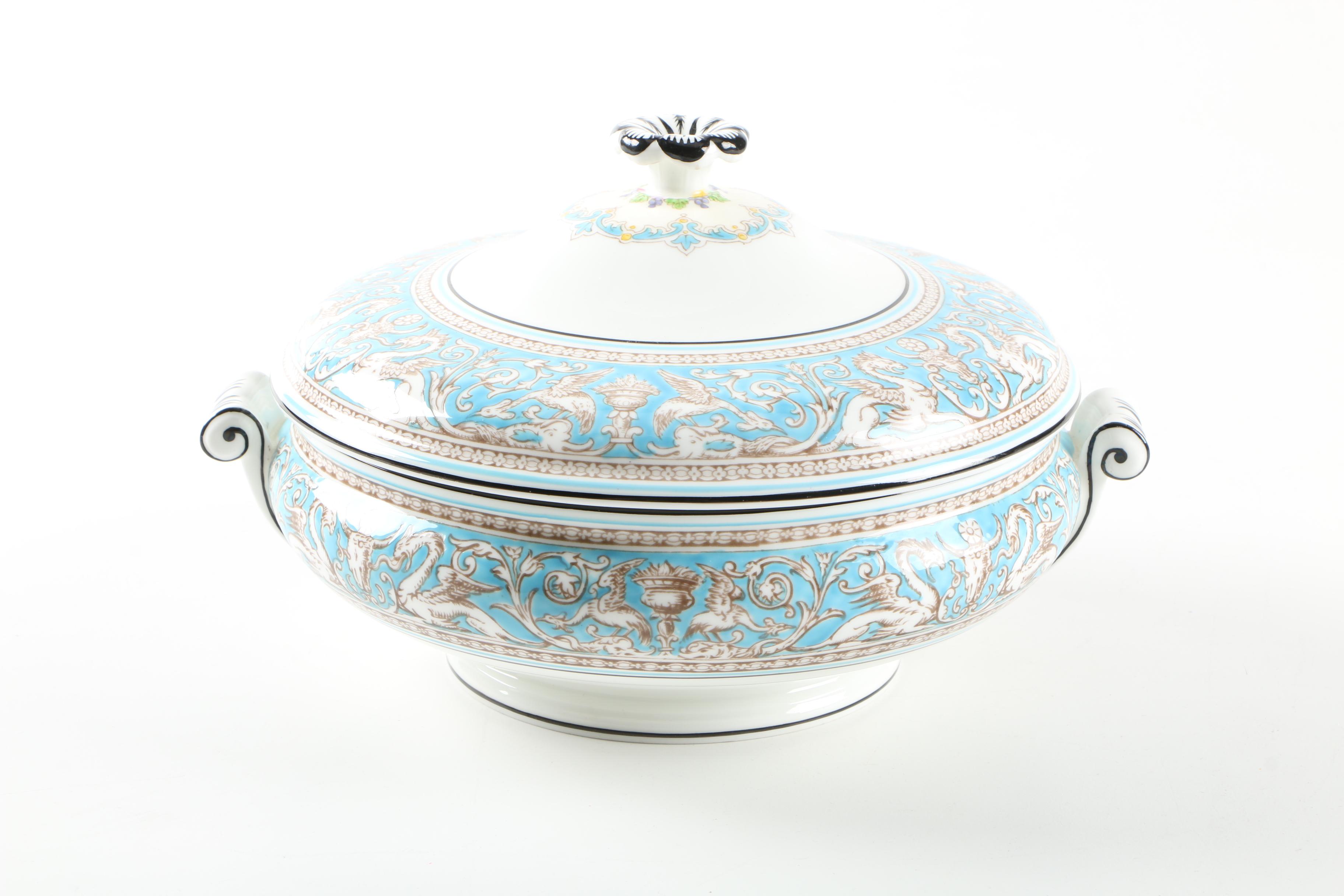 Wedgwood "Florentine Turquoise" Covered Vegetable Bowl