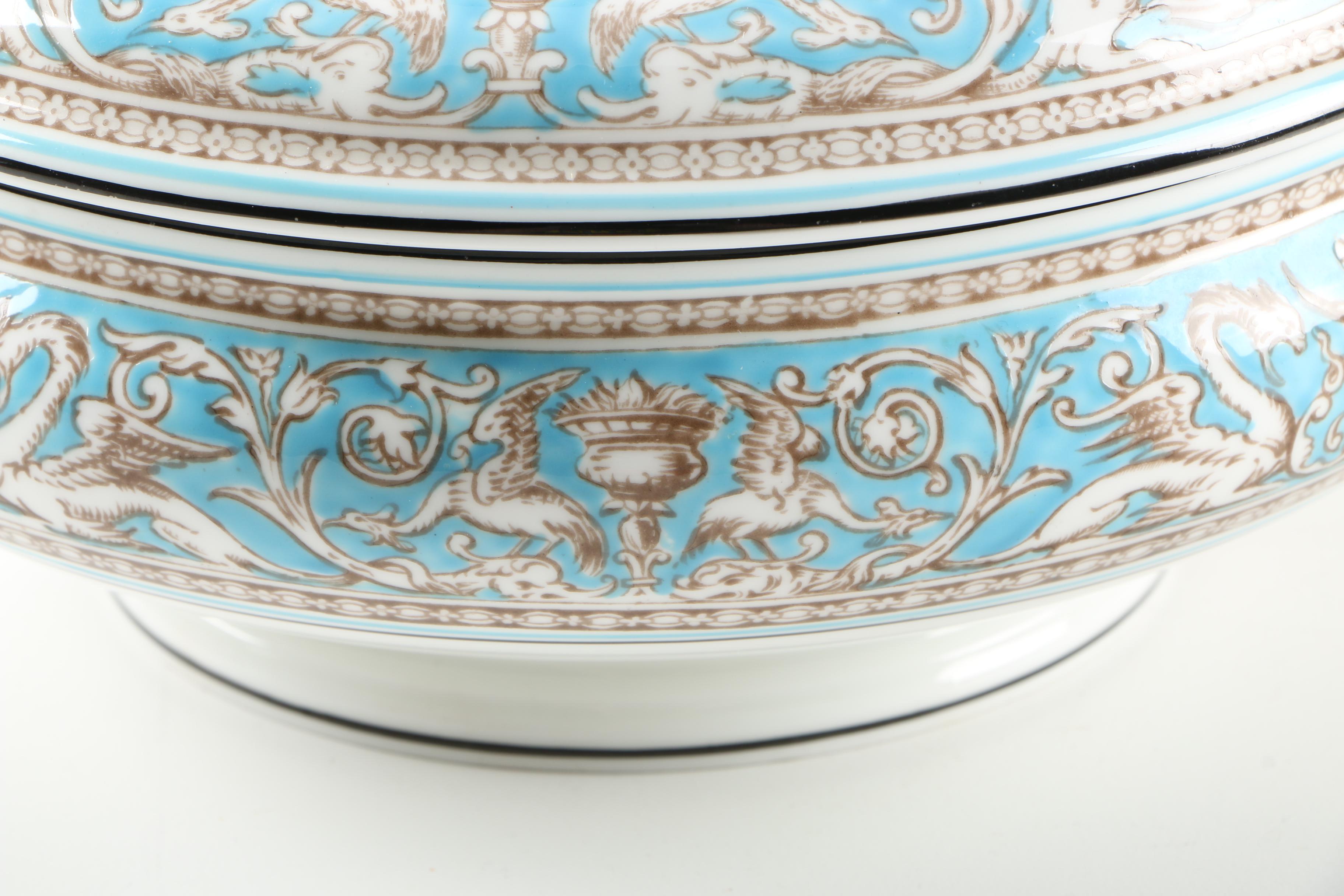 Wedgwood "Florentine Turquoise" Covered Vegetable Bowl