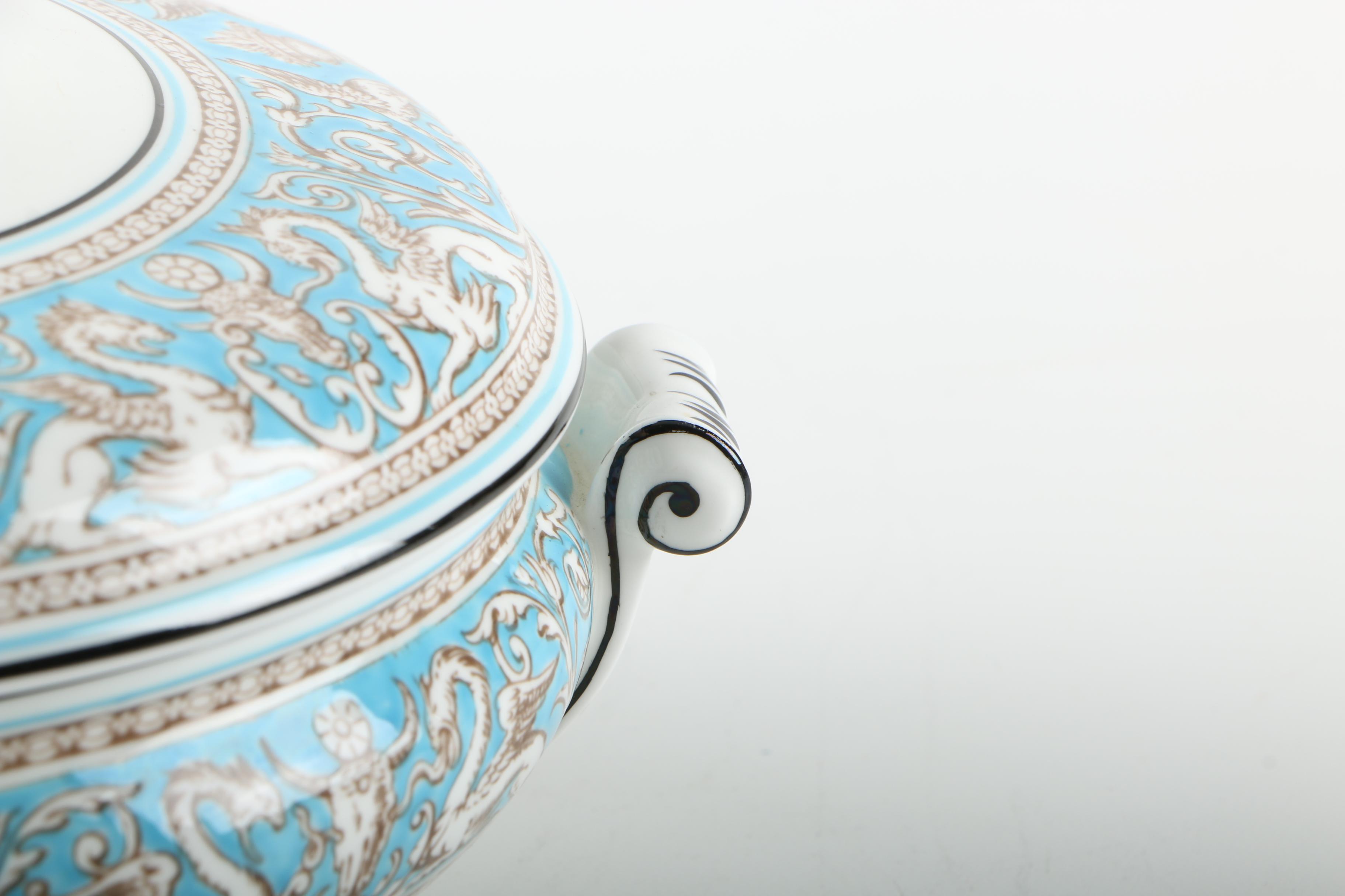 Wedgwood "Florentine Turquoise" Covered Vegetable Bowl