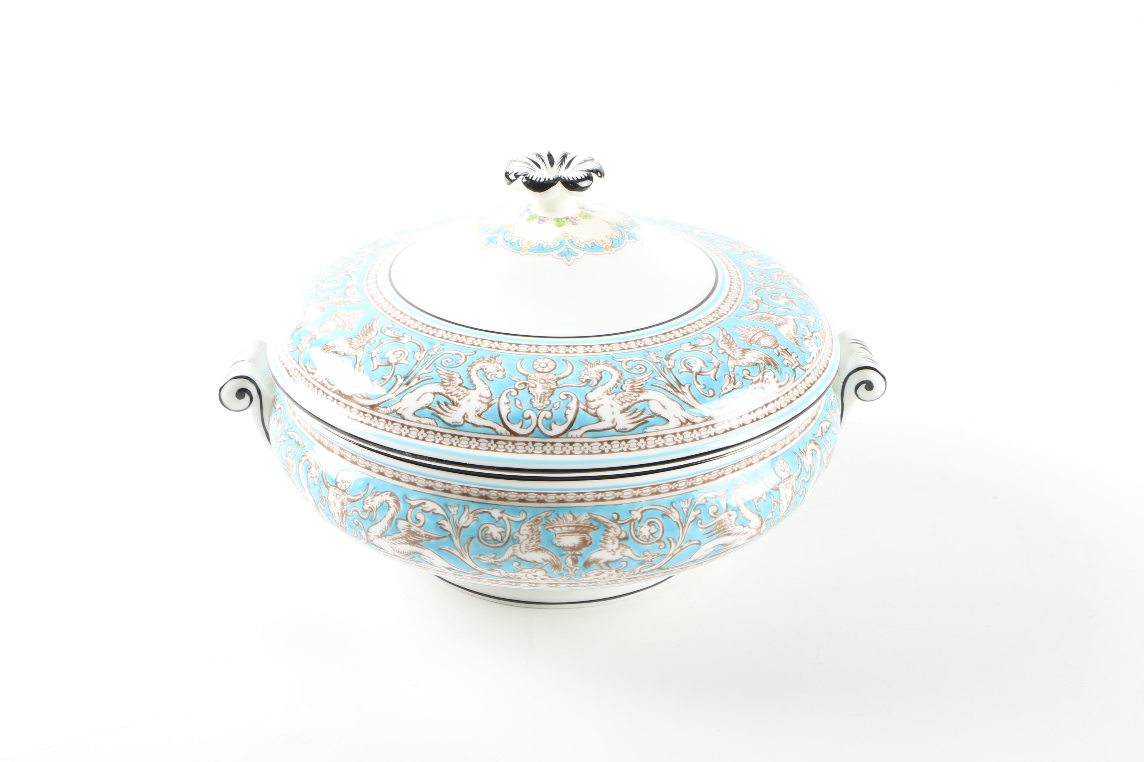Wedgwood "Florentine Turquoise" Covered Vegetable Bowl