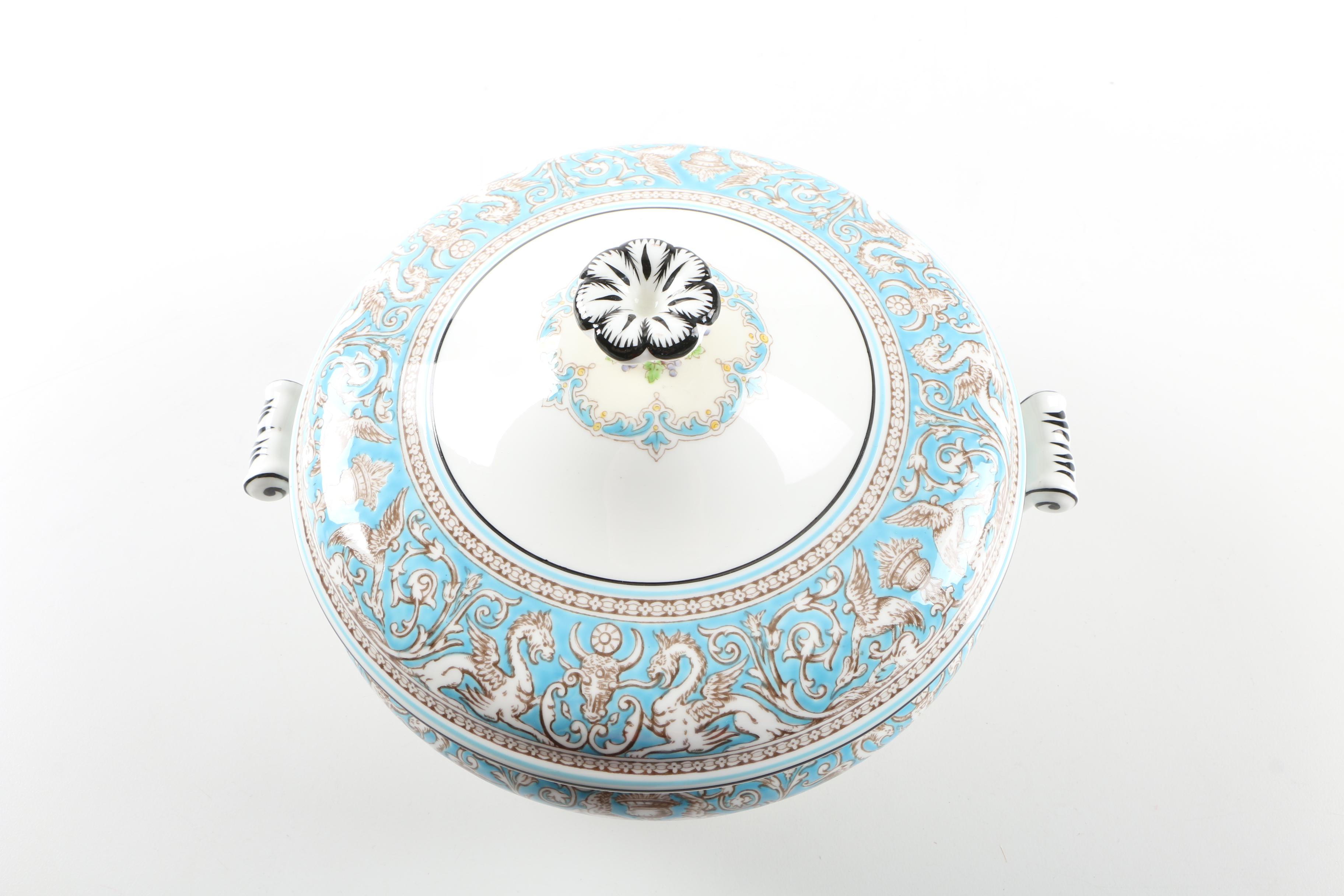 Wedgwood "Florentine Turquoise" Covered Vegetable Bowl