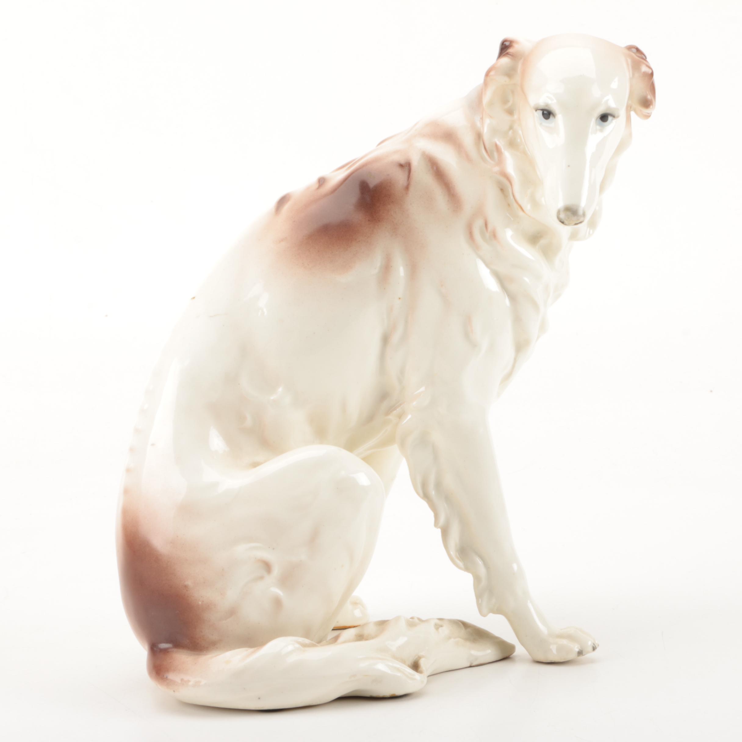 Vintage German Ceramic Borzoi Figurine