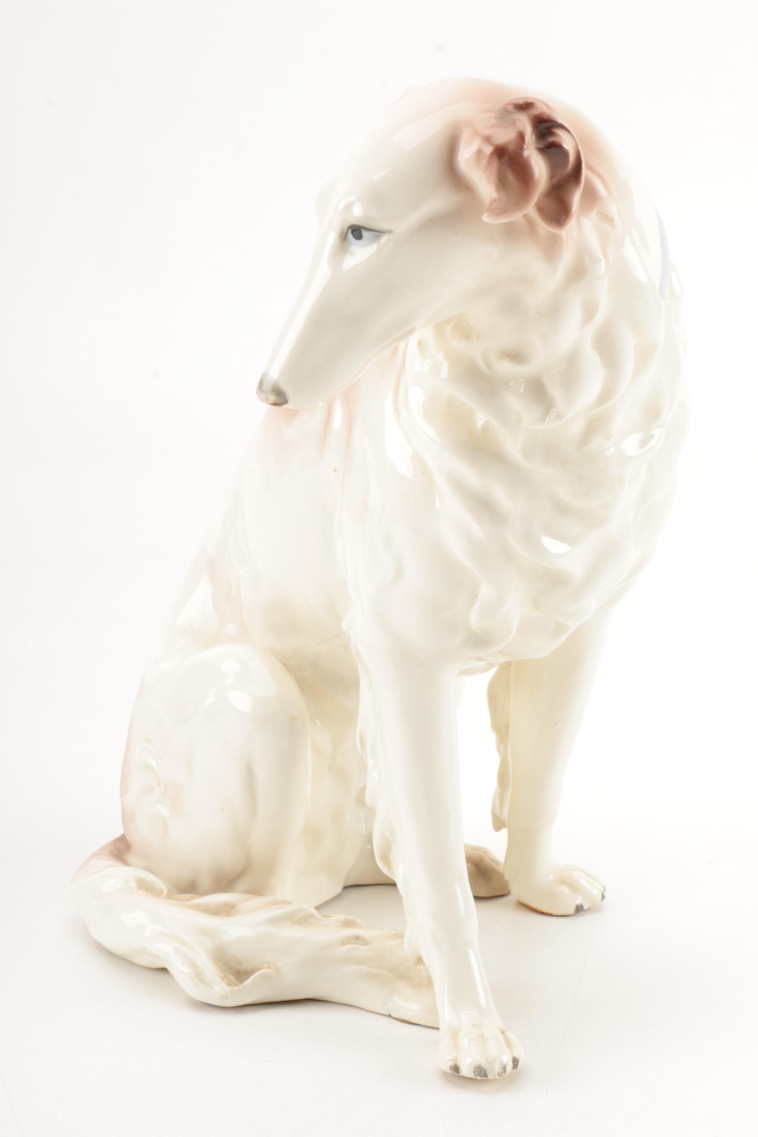 Vintage German Ceramic Borzoi Figurine