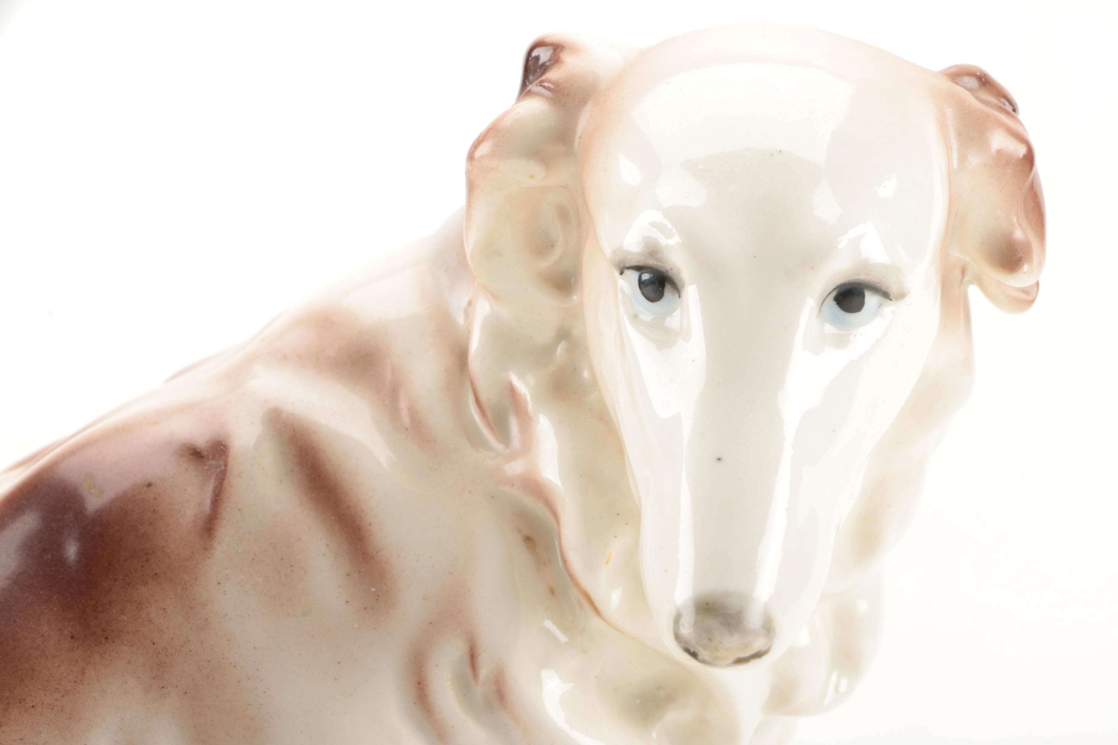 Vintage German Ceramic Borzoi Figurine