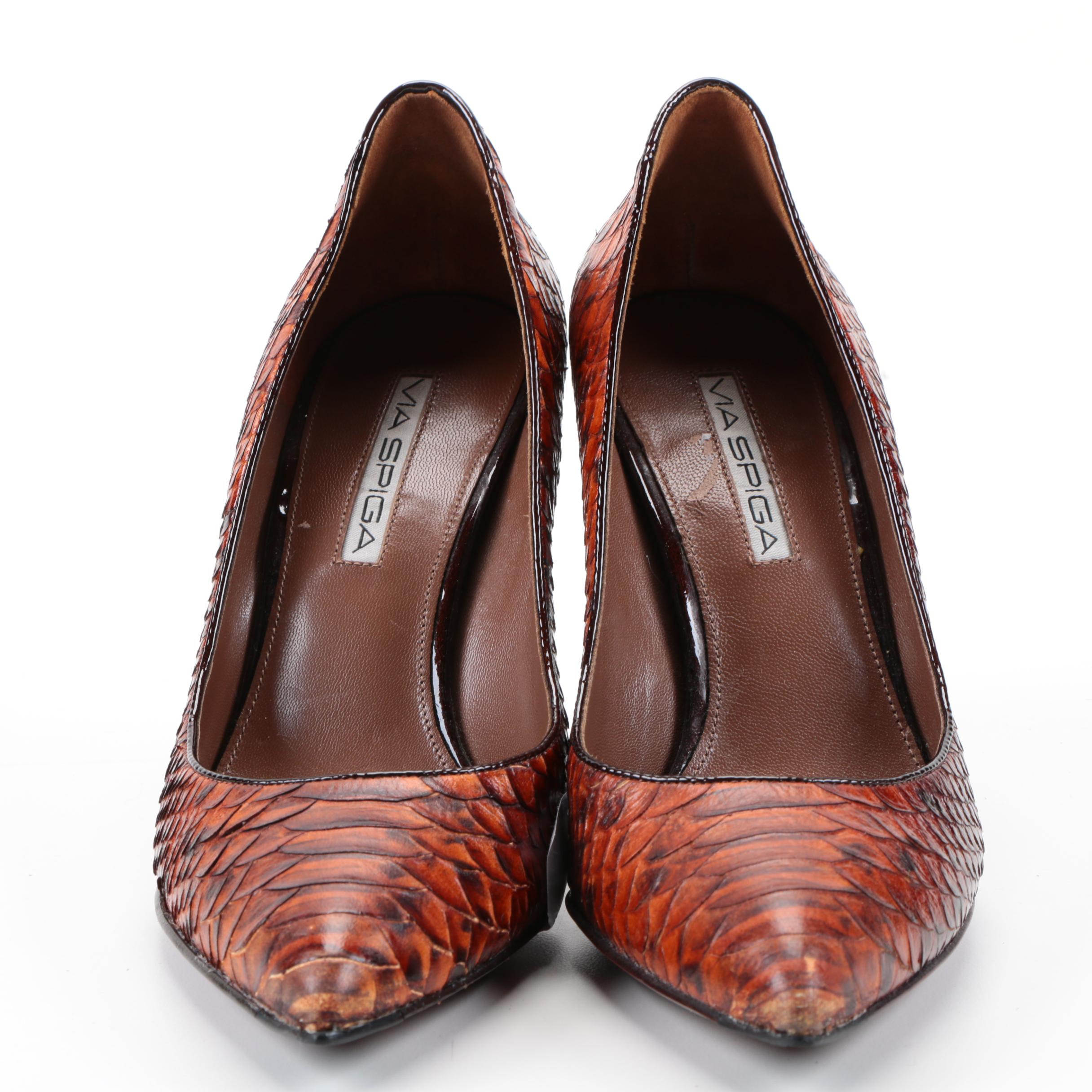 Via Spiga Dyed Python Pumps