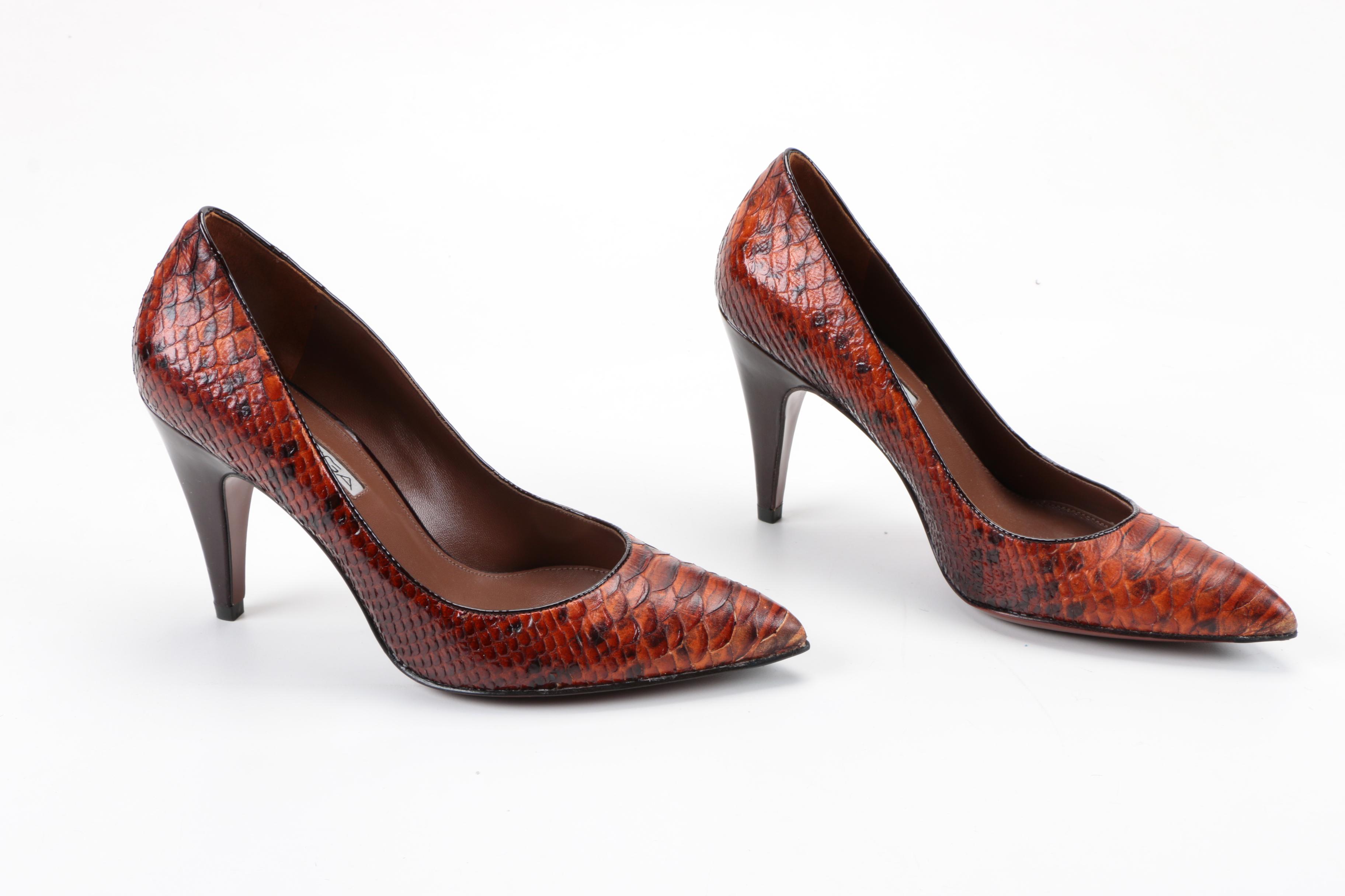 Via Spiga Dyed Python Pumps