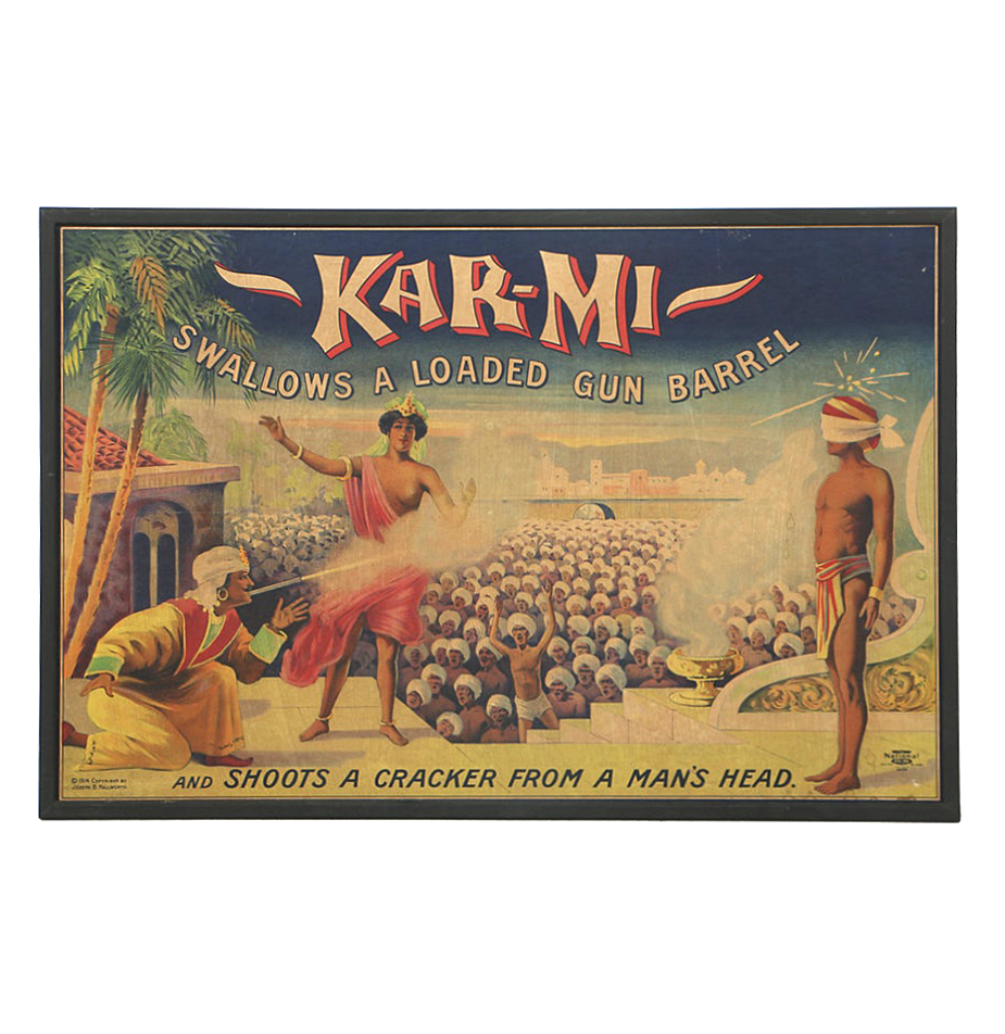 Early 20th-Century Chromolithograph Poster on Paper "Kar-mi"