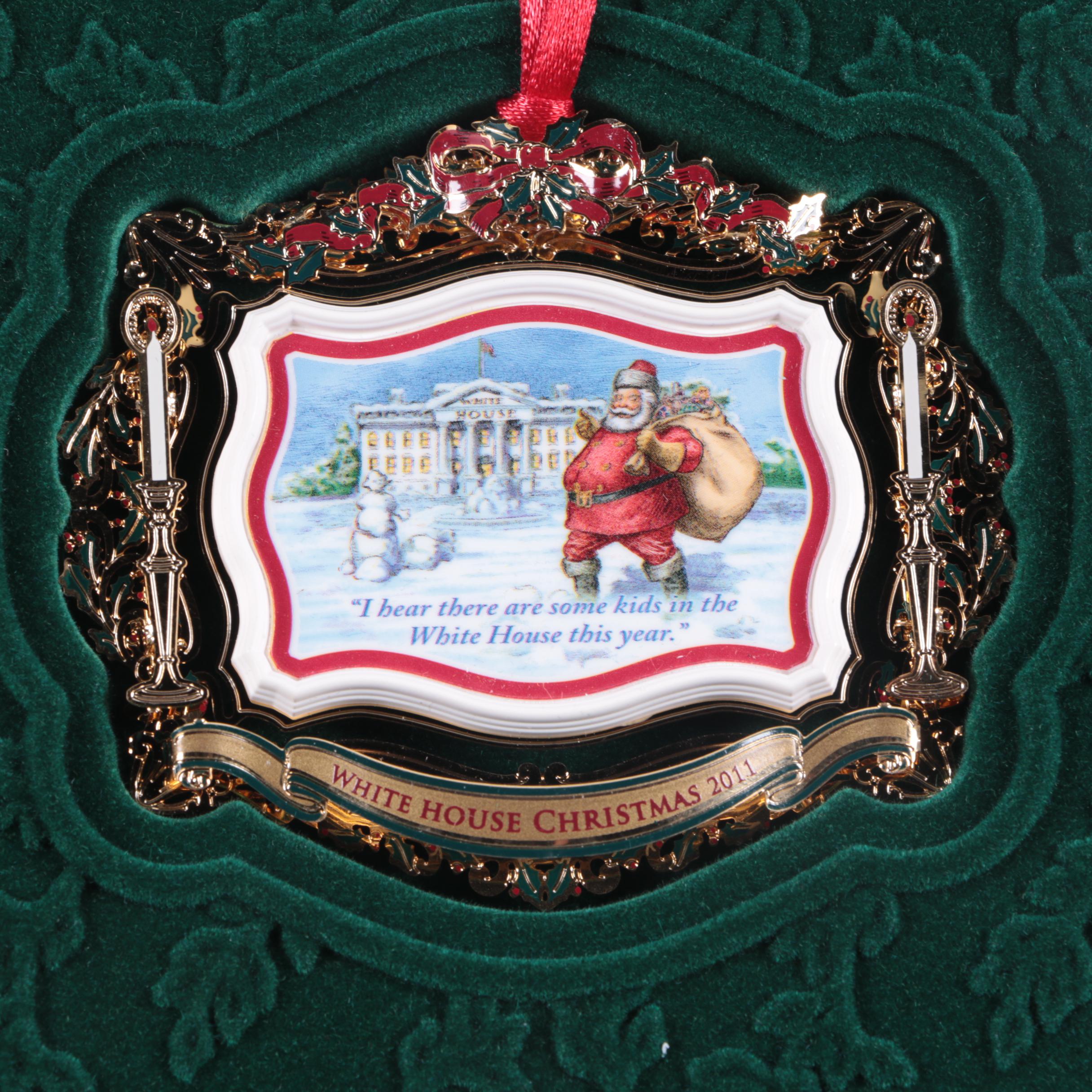 White House Christmas Ornaments from 2009, 2010, and 2011