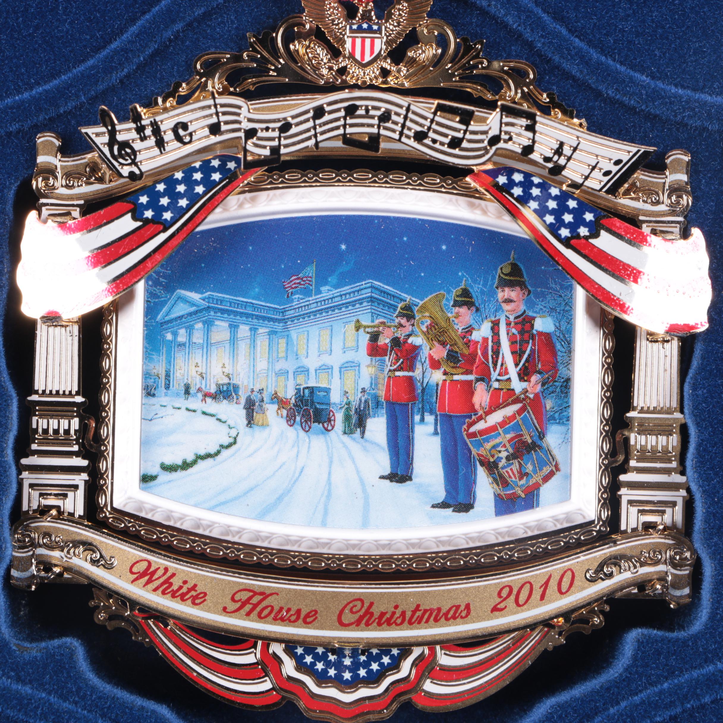 White House Christmas Ornaments from 2009, 2010, and 2011