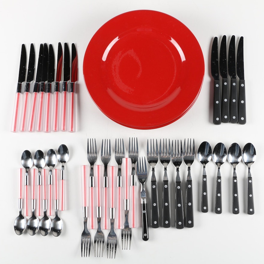 Waechtersbach "Fun Factory Red"  Dinner Plates and Other Flatware