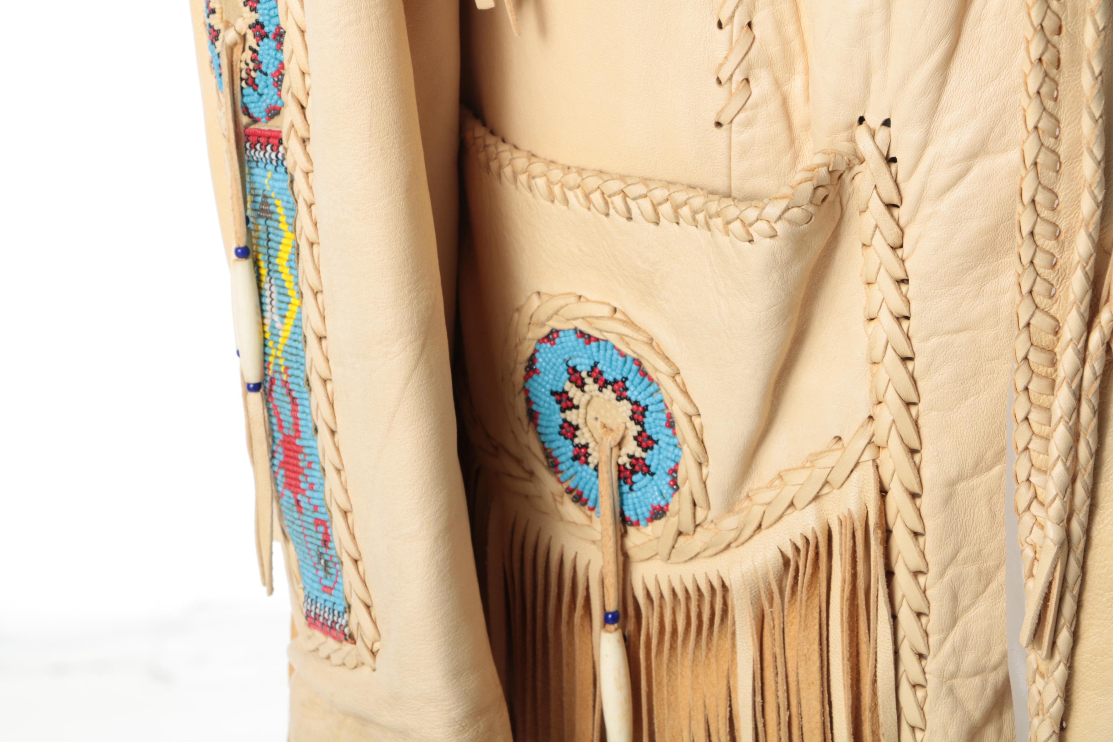 Vintage Diamond Leathers Southwestern Fringed Leather Jacket