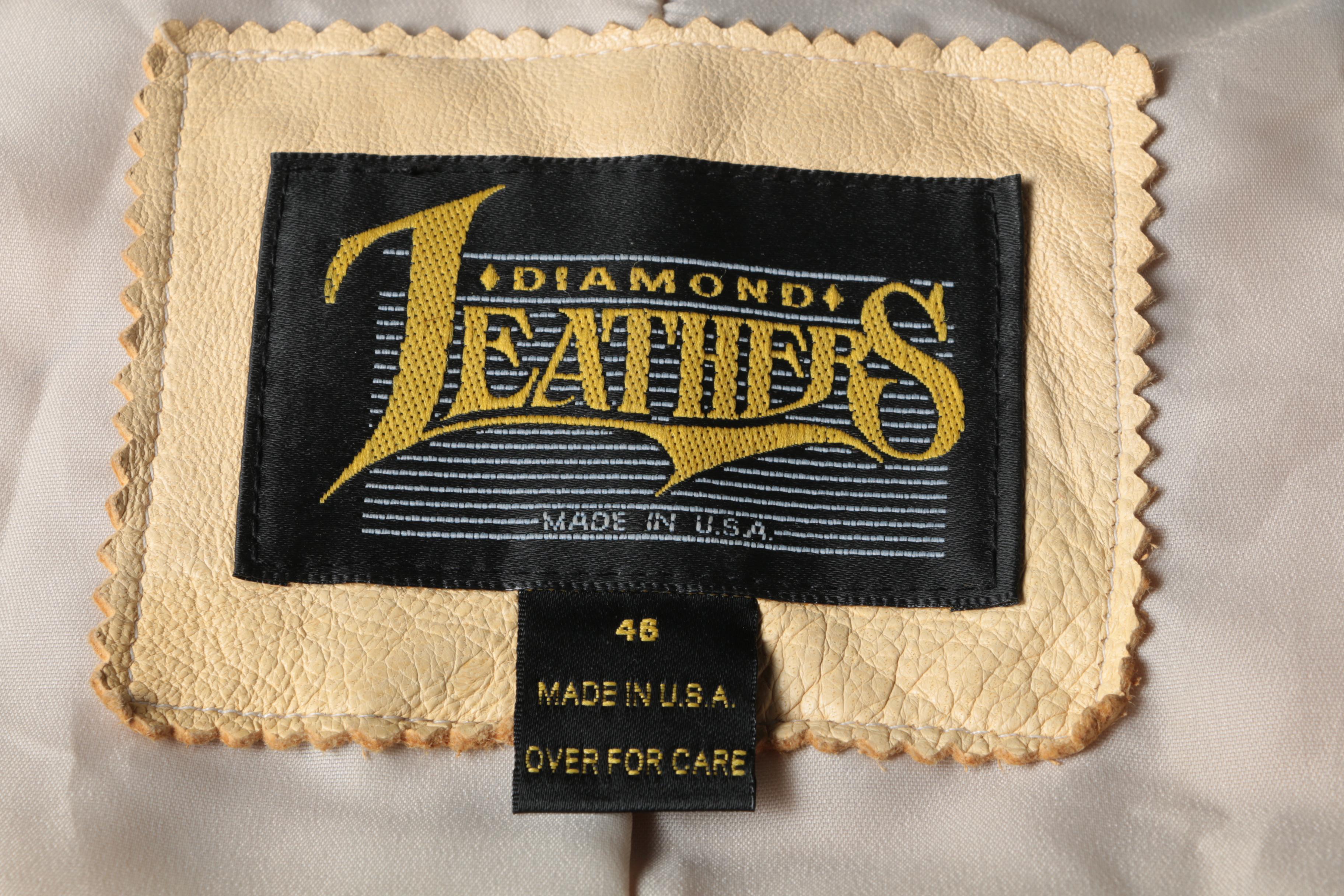 Vintage Diamond Leathers Southwestern Fringed Leather Jacket